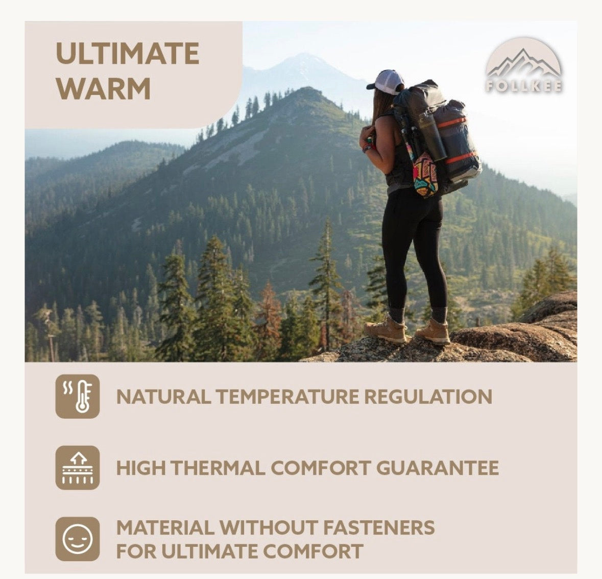 Follkee Merino Wool Socks for Women's and Men's, Perfect for Spring Hiking, Trekking, Great Gift Idea