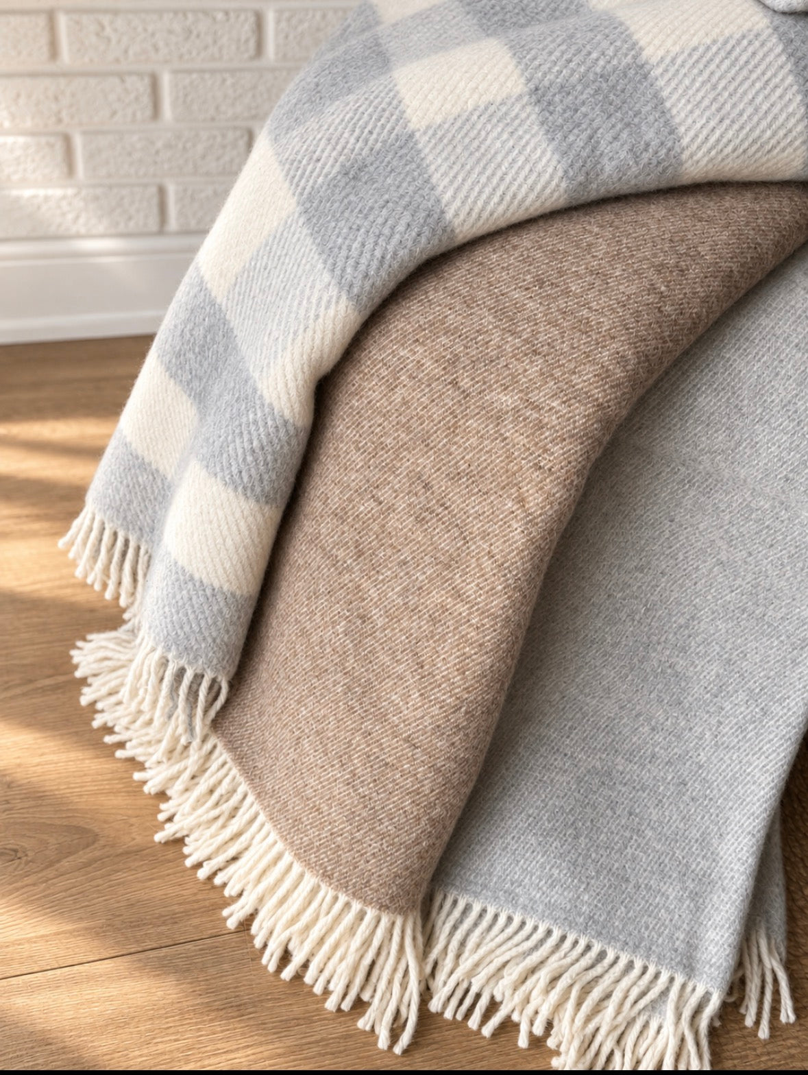 Organic Merino Wool Blanket • Handmade Winter Throw • Warm Natural Wool Blanket