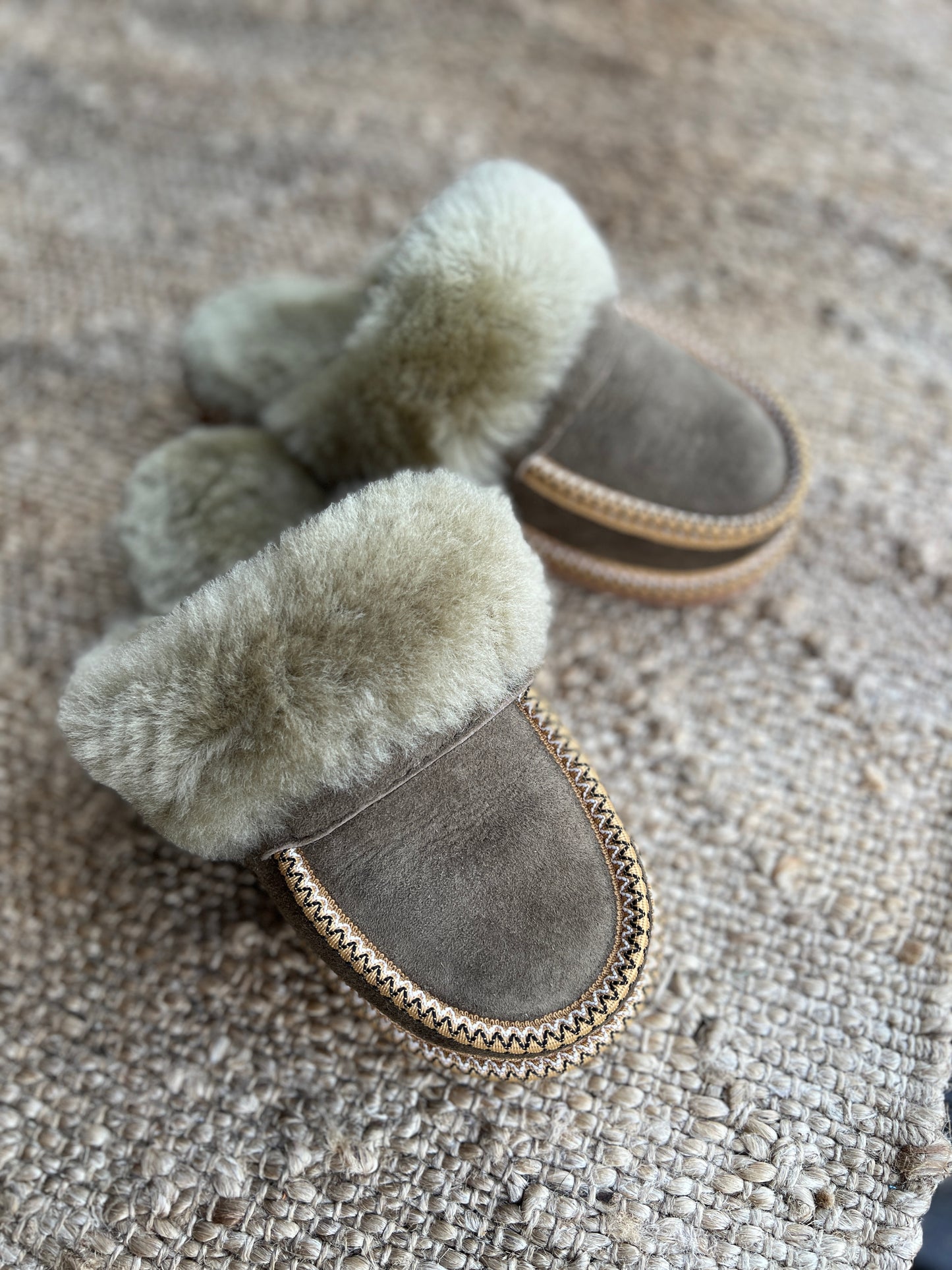 Betti New Collection Women's Slip on SheepSkin Merino Wool Slippers , House Shoes