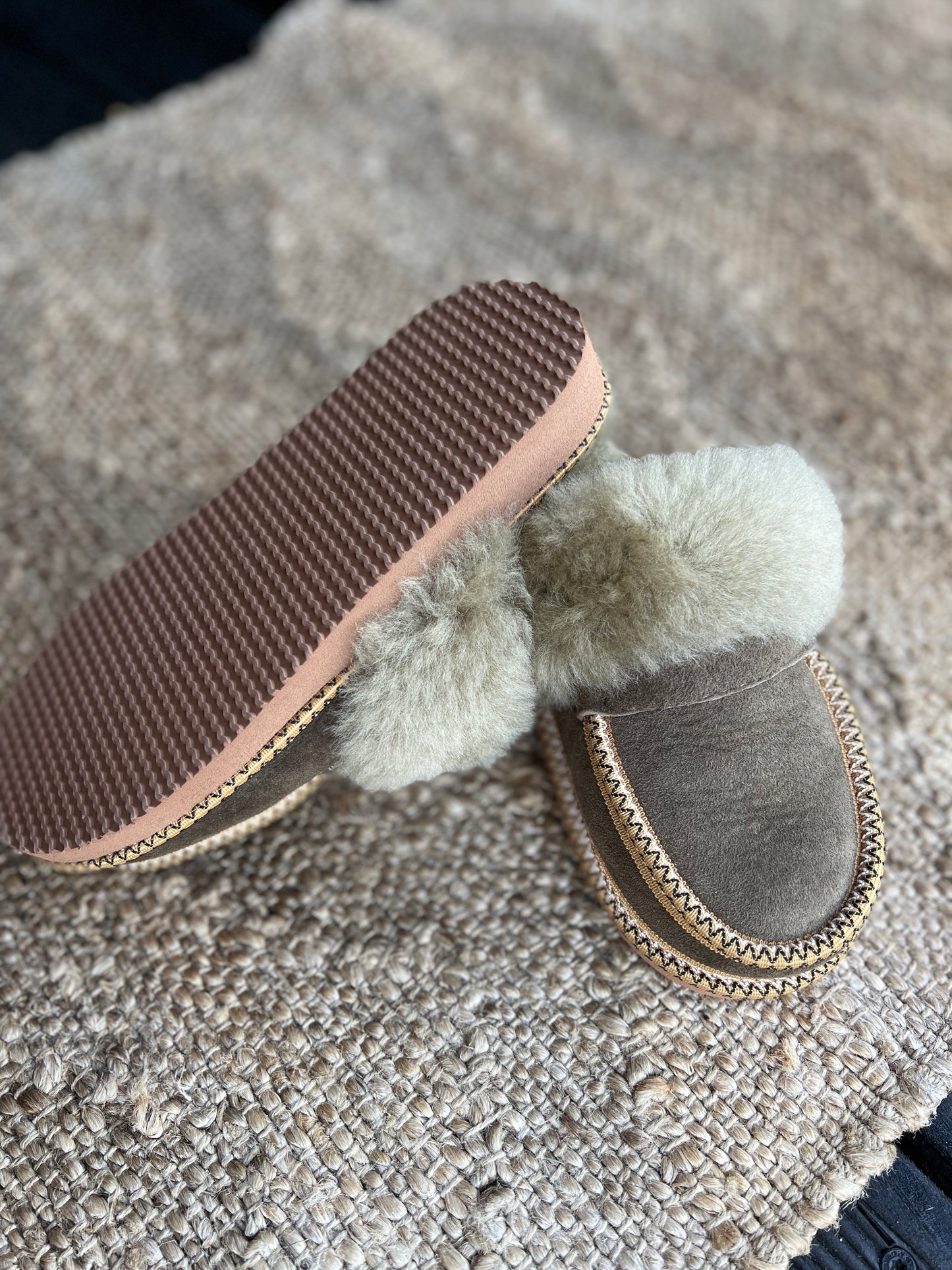 Betti New Collection Women's Slip on SheepSkin Merino Wool Slippers , House Shoes