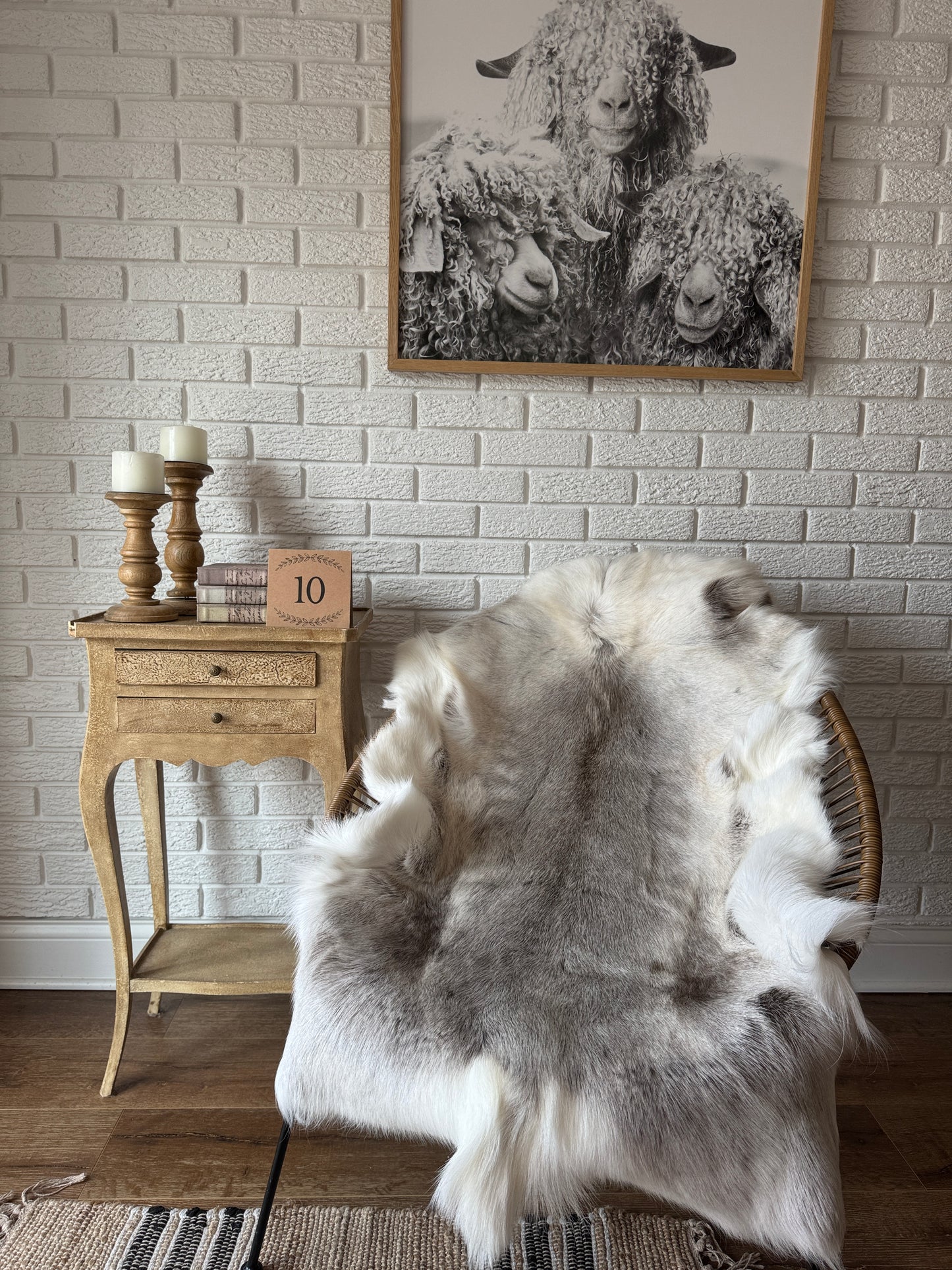 Authentic Reindeer Hide – Luxuriously Large with Natural Dark Markings | Natural Rug