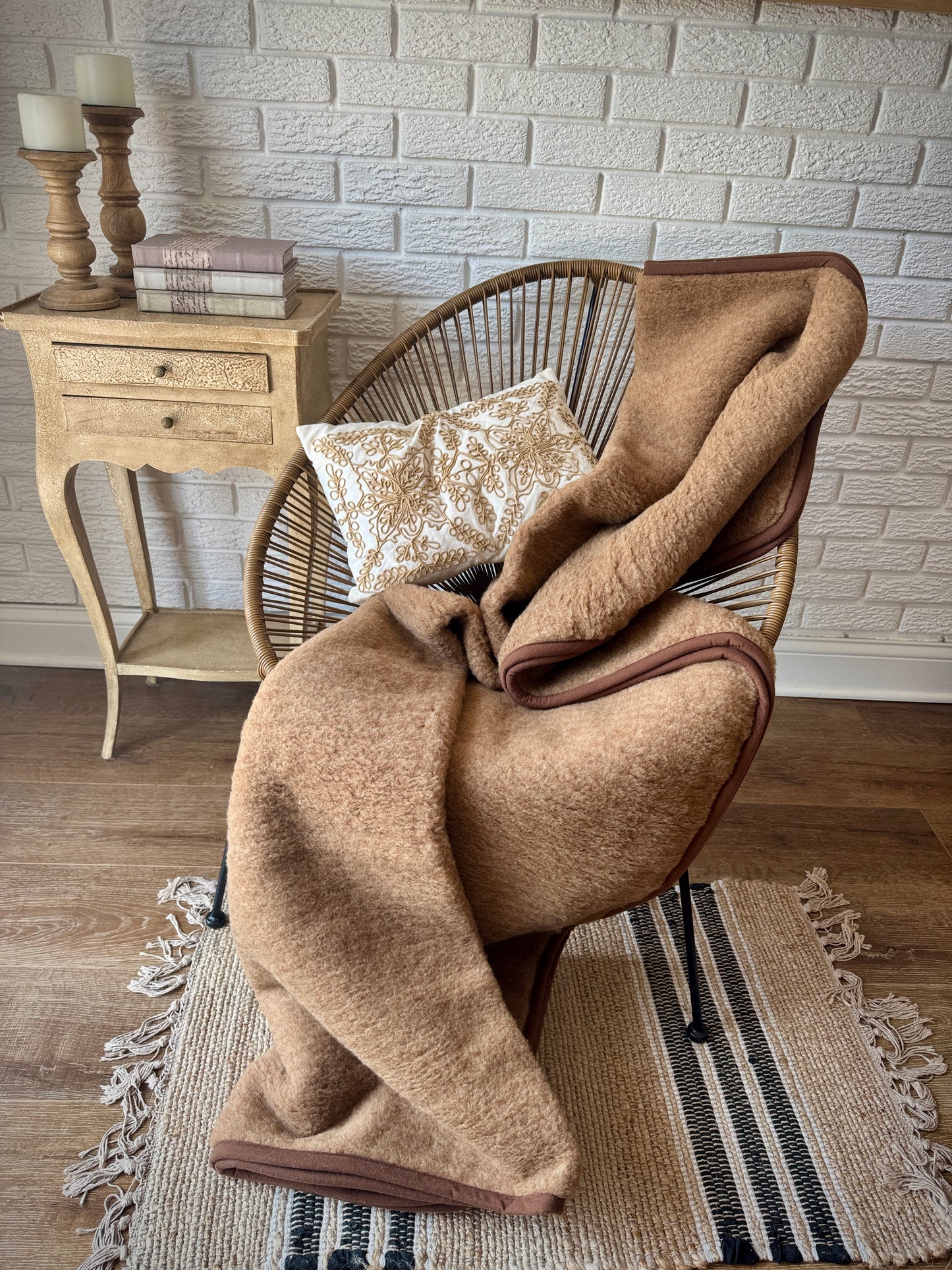 100% Organic Merino Wool Blanket, Winter Blanket, Handmade Blanket, Warm Blanket KC