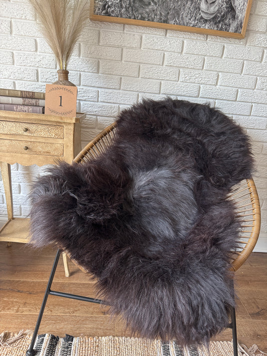 Follkee Rustic Icelandic Sheepskin Rug Throw Fur Rug Sheepskin Rug throw, natural sheepskin, real sheepskin rug, chair throw, all natural MEL32