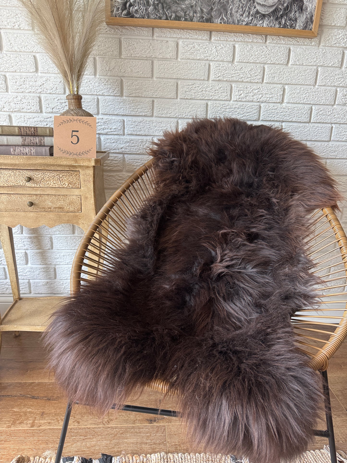 Follkee Rustic Icelandic Sheepskin Rug Throw Fur Rug Sheepskin Rug throw, natural sheepskin, real sheepskin rug, chair throw, all natural MEL32
