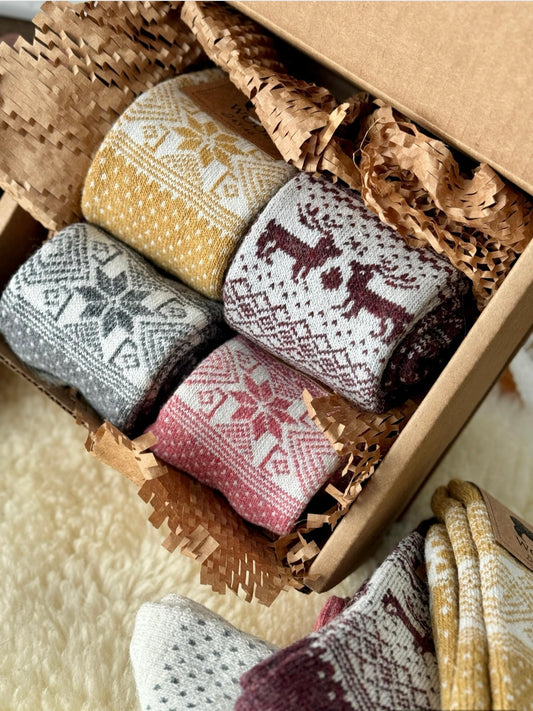 Follkee Alpaca Wool Socks SET Women's and Men's Perfect for Hiking, Trekking, Great Gift Idea