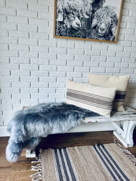 Australian  Genuine Sheepskin Rug – Silver Grey Luxury Throw by Follkee