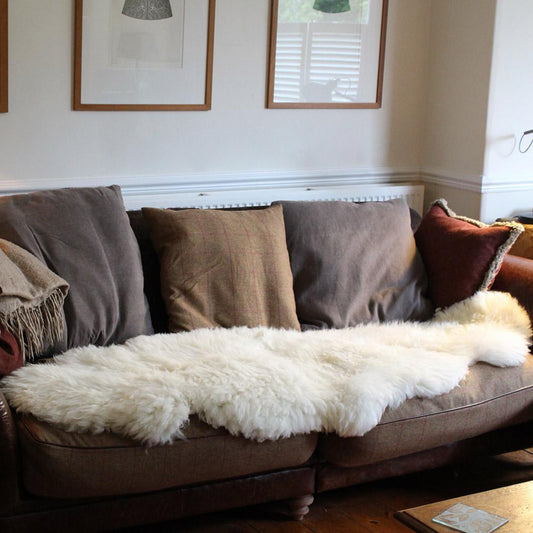Follkee Beautiful White Two-Pelt Iceland SHEEPSKIN rug Sheepskin Throw Fur Rug Sheepskin Rug throw, natural sheepskin, real sheepskin rug