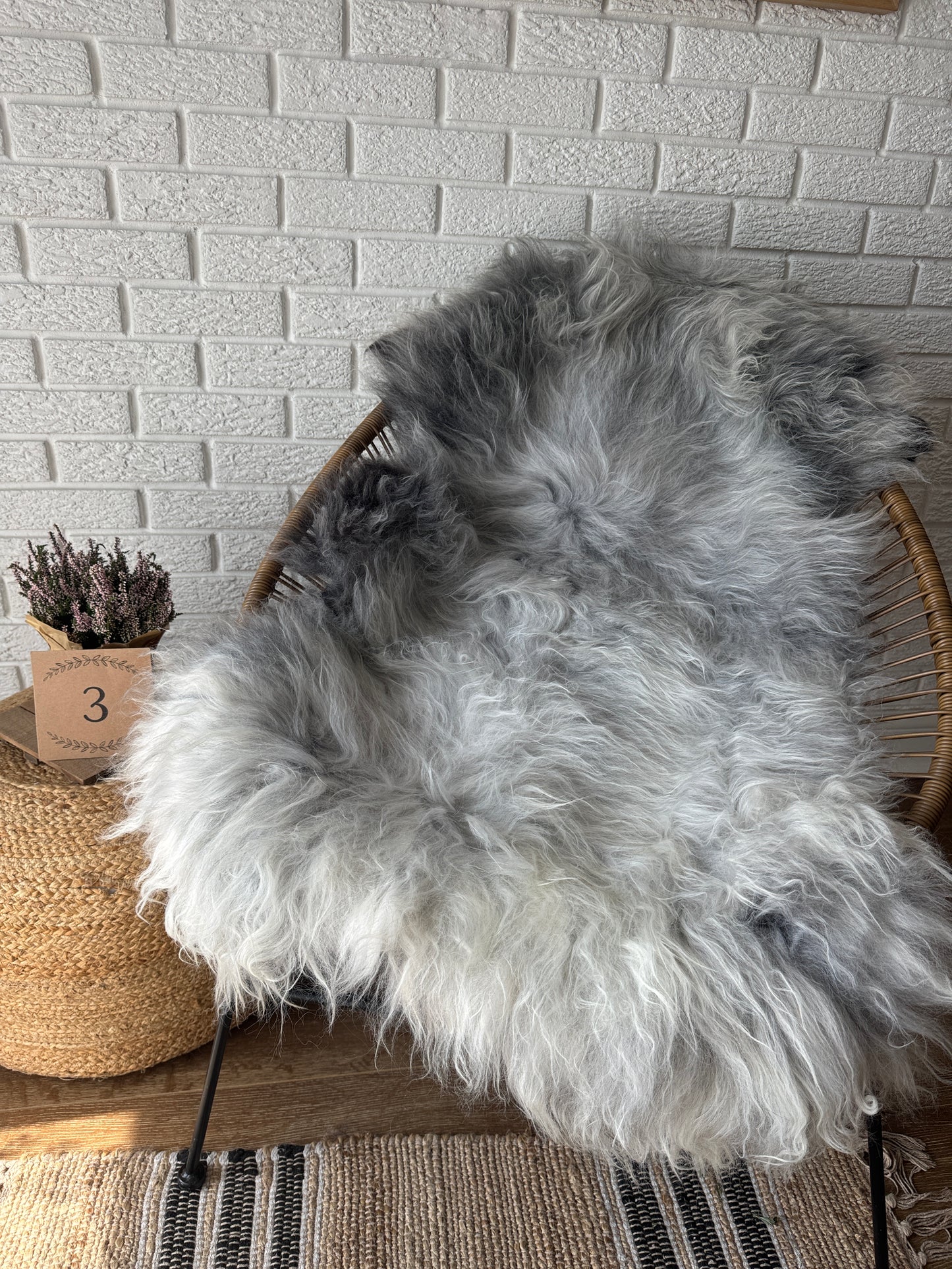 Follkee Icelandic Sheepskin Rug Throw Fur Rug Sheepskin Rug throw, natural sheepskin, real sheepskin rug, chair throw, sheepskin throw