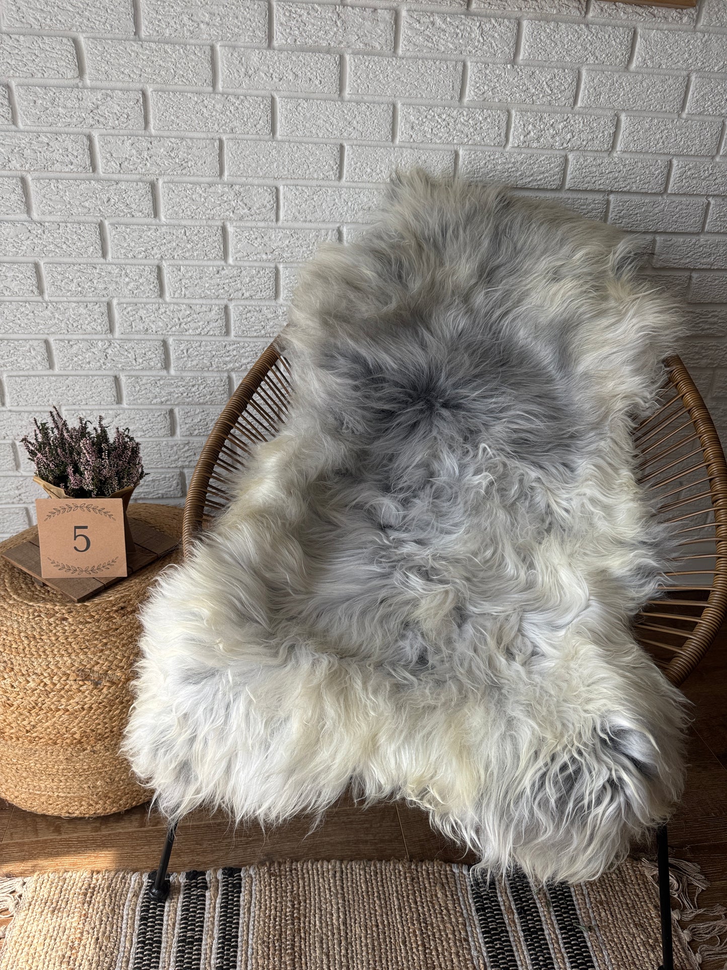 Follkee Icelandic Sheepskin Rug Throw Fur Rug Sheepskin Rug throw, natural sheepskin, real sheepskin rug, chair throw, sheepskin throw