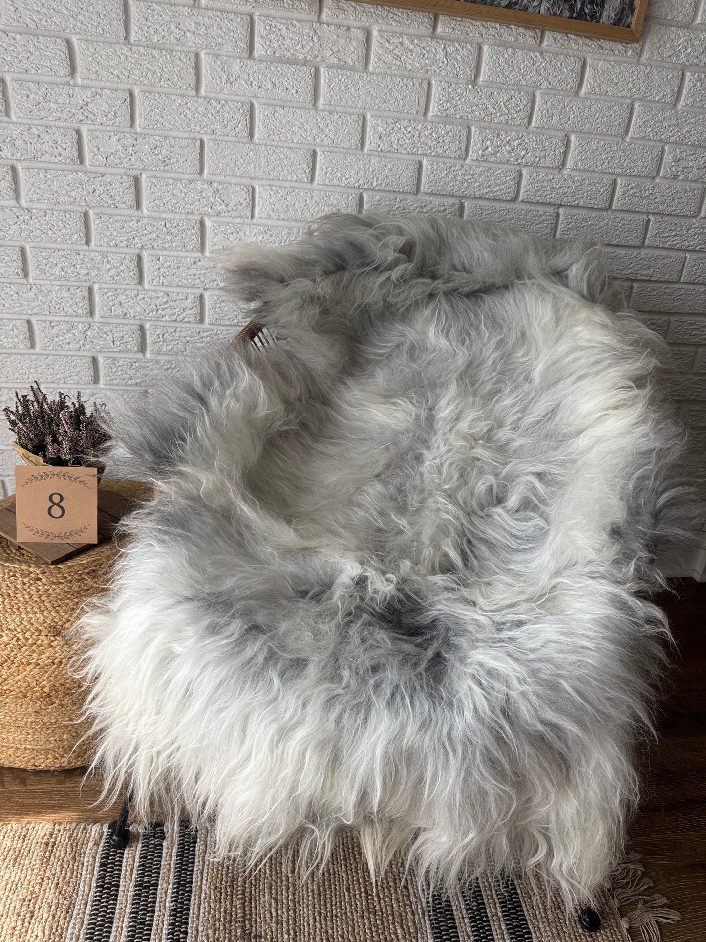 Follkee Icelandic Sheepskin Rug Throw Fur Rug Sheepskin Rug throw, natural sheepskin, real sheepskin rug, chair throw, sheepskin throw