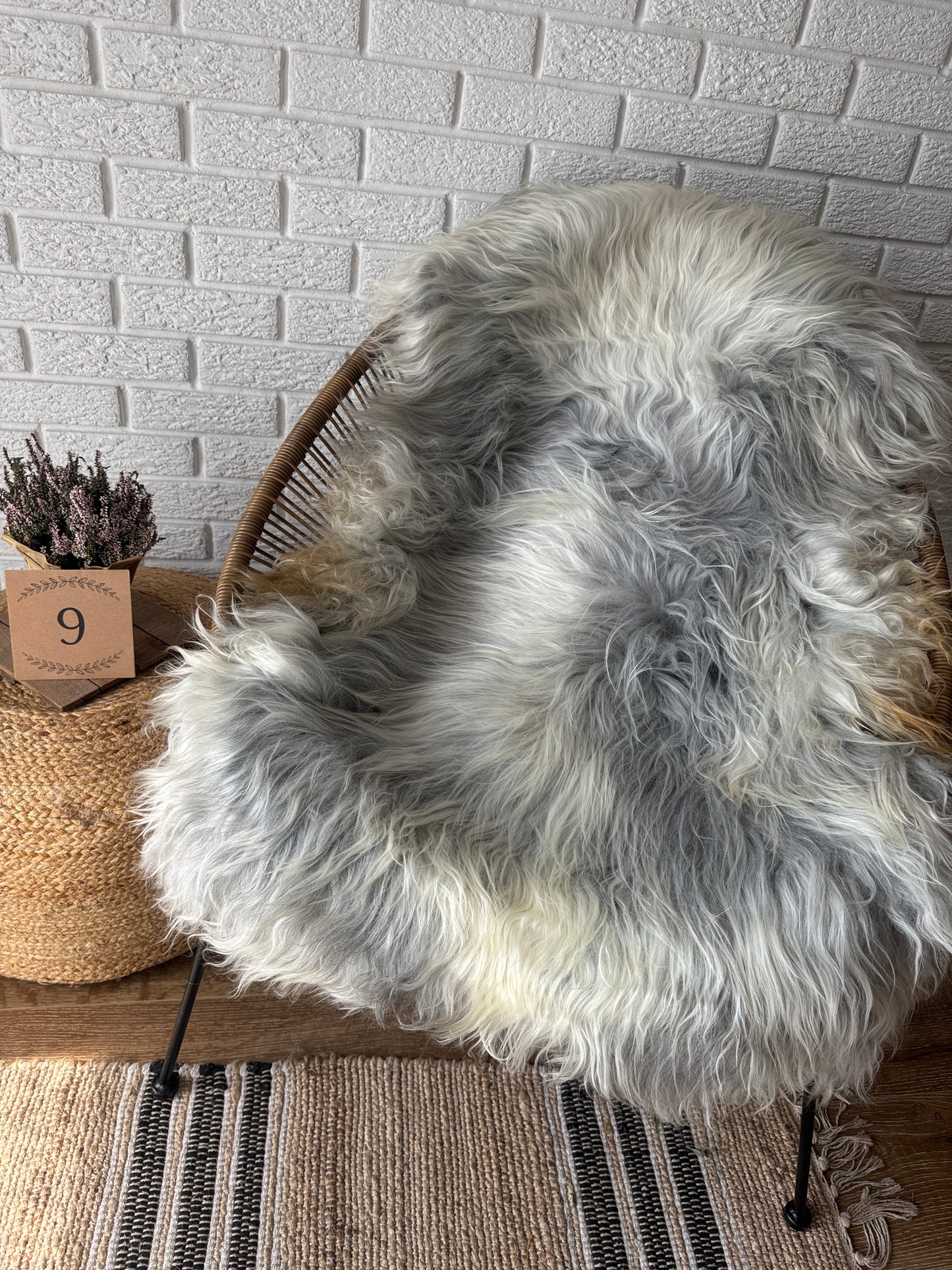 Follkee Icelandic Sheepskin Rug Throw Fur Rug Sheepskin Rug throw, natural sheepskin, real sheepskin rug, chair throw, sheepskin throw