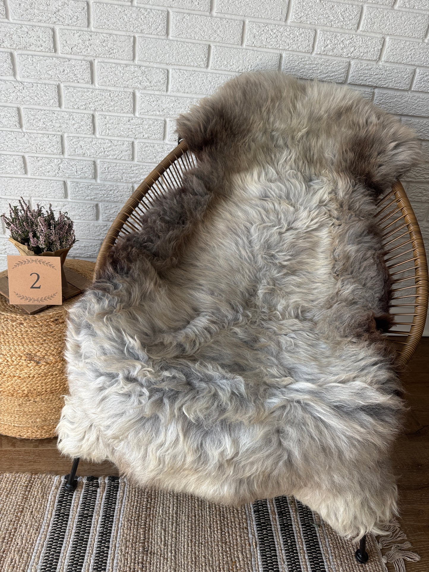 Follkee SheepSkin Rug American Jacob,  Premium Quality Sheepskin Blanket | Shades of Brown