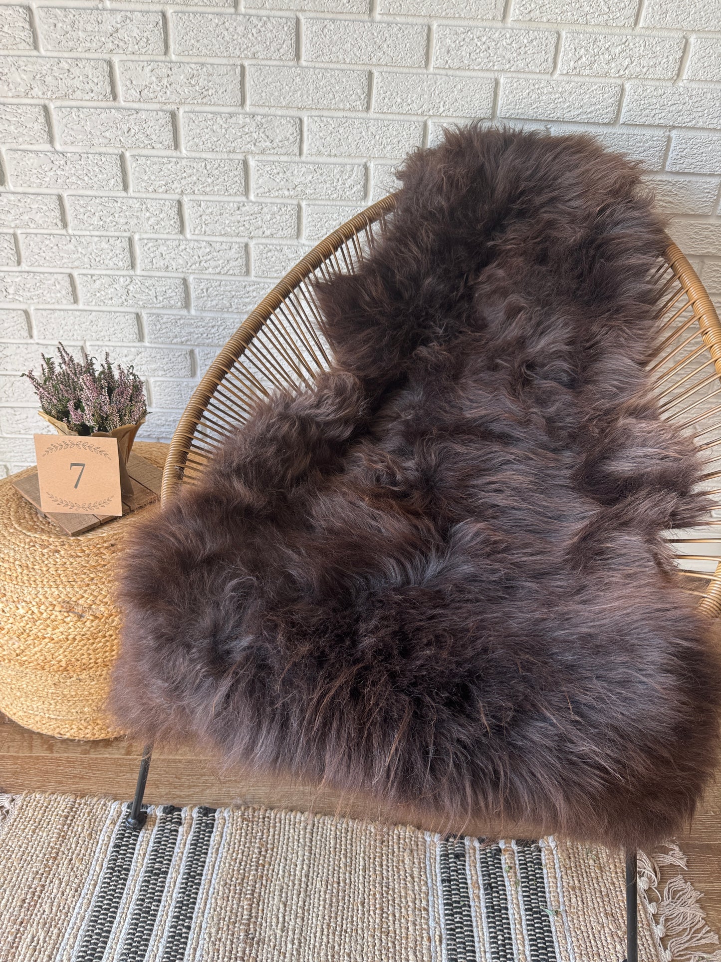 Follkee SheepSkin Rug American Jacob,  Premium Quality Sheepskin Blanket | Shades of Brown