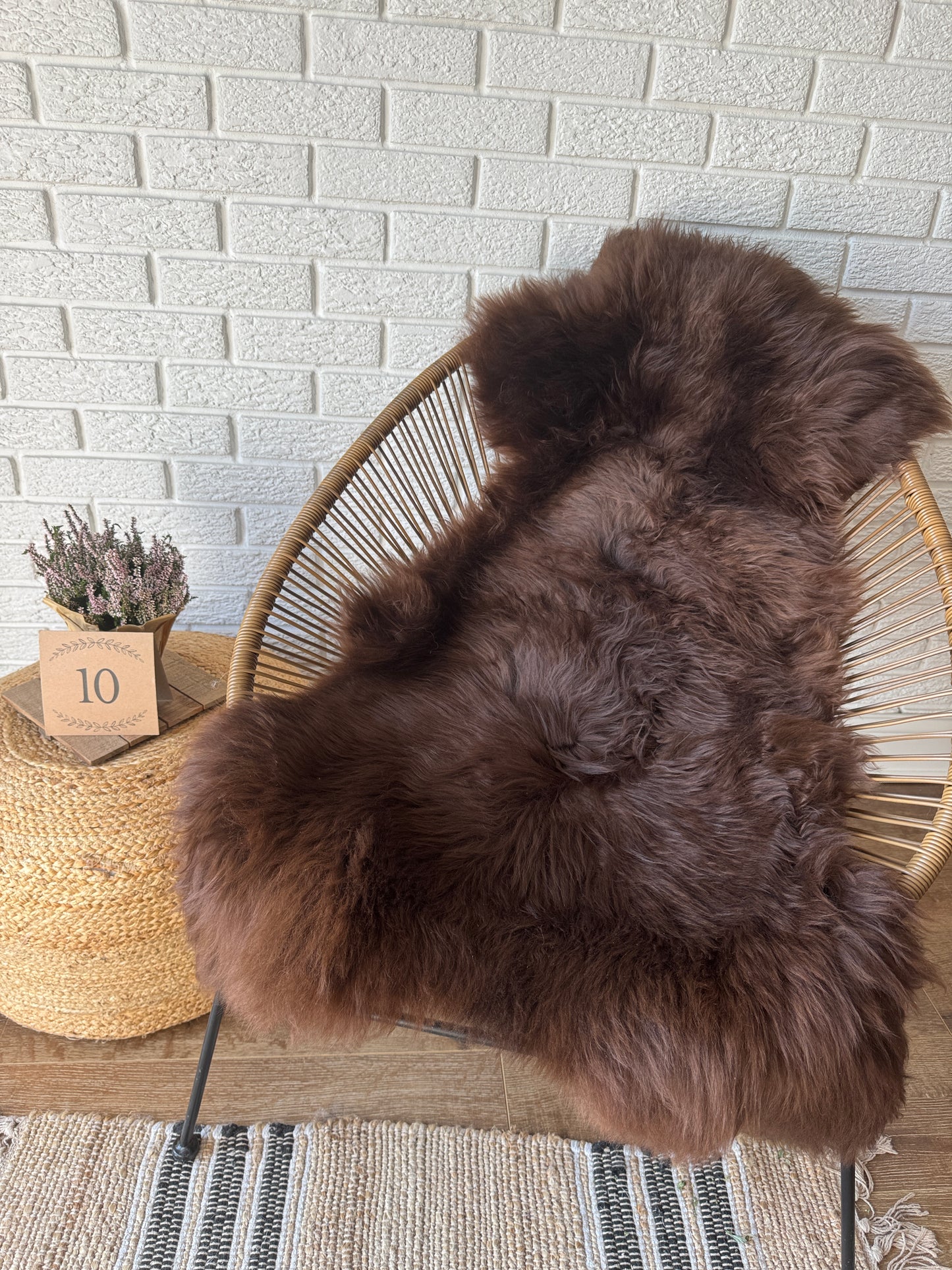 Follkee SheepSkin Rug American Jacob,  Premium Quality Sheepskin Blanket | Shades of Brown