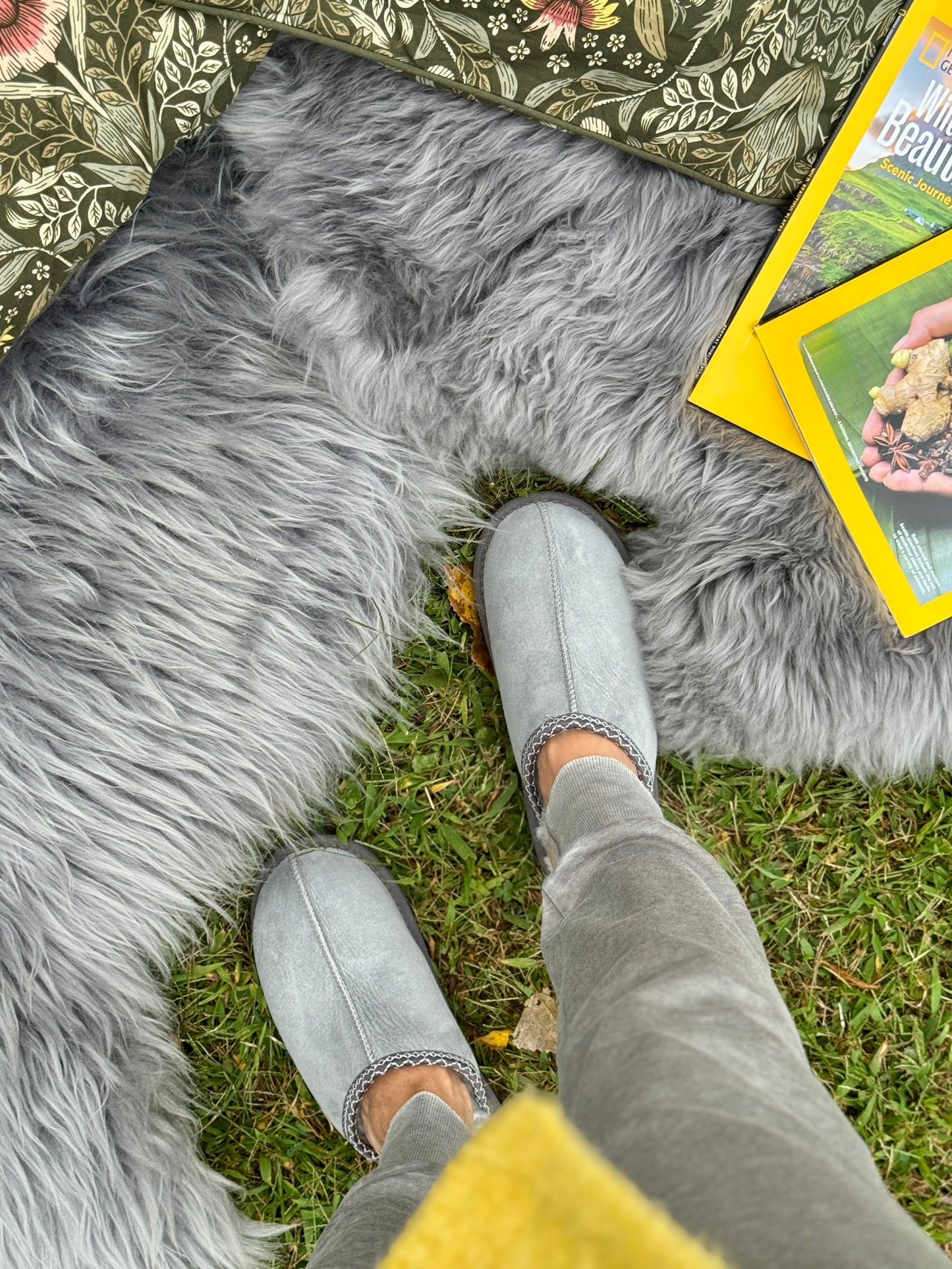 Sheepskin Merino Wool Slippers Men and Women House Shoes Slip On Slippers handmade comfort for winter