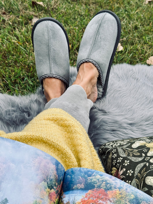 Sheepskin Merino Wool Slippers Men and Women House Shoes Slip On Slippers handmade comfort for winter