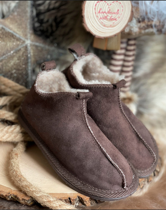 Follkee Kids Slippers House Shoes Handcrafted Wool 100% Leather