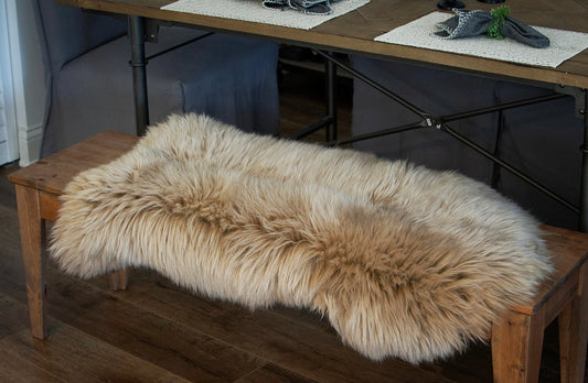 Follkee Sheep Skin Rug, Iceland Merino Premium Quality Shades of Carmel Taupe Color