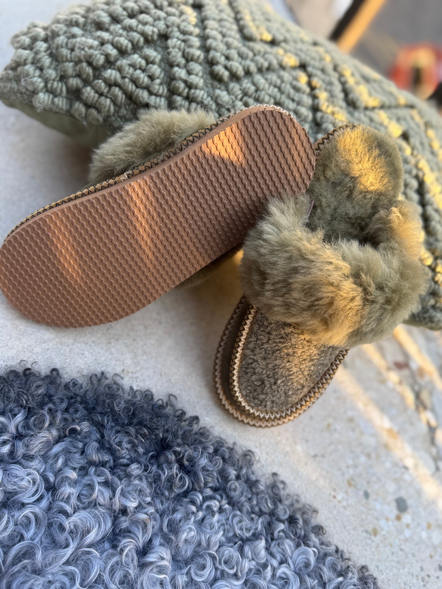 Sheepskin Merino Wool Slippers Men and Women House Shoes Slip On Slippers handmade comfort for winter - BETTI RUNO
