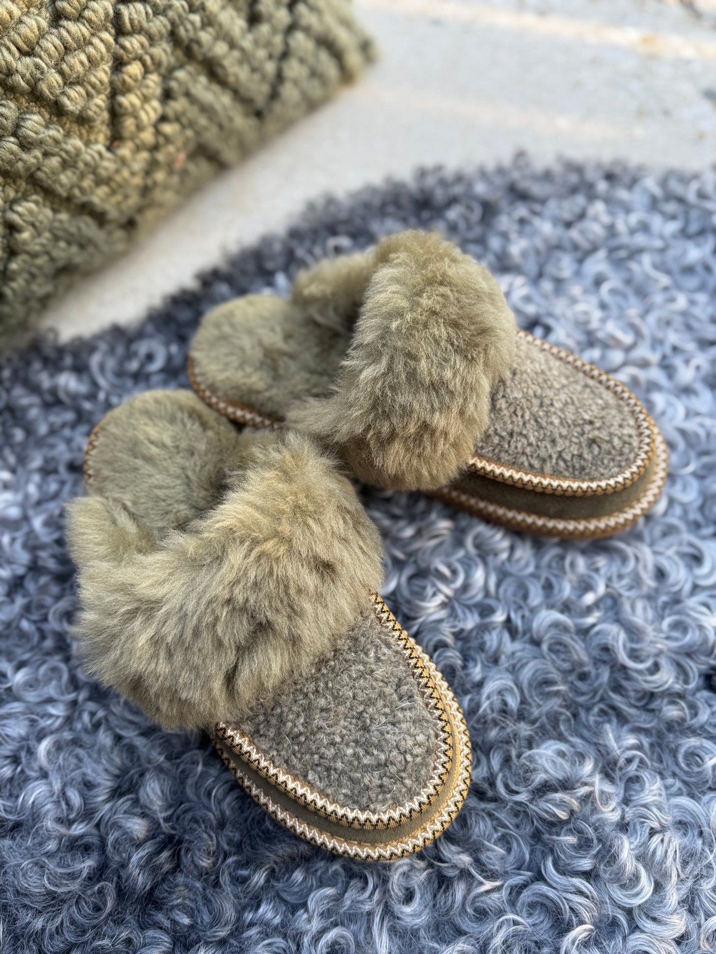 Sheepskin Merino Wool Slippers Men and Women House Shoes Slip On Slippers handmade comfort for winter - BETTI RUNO