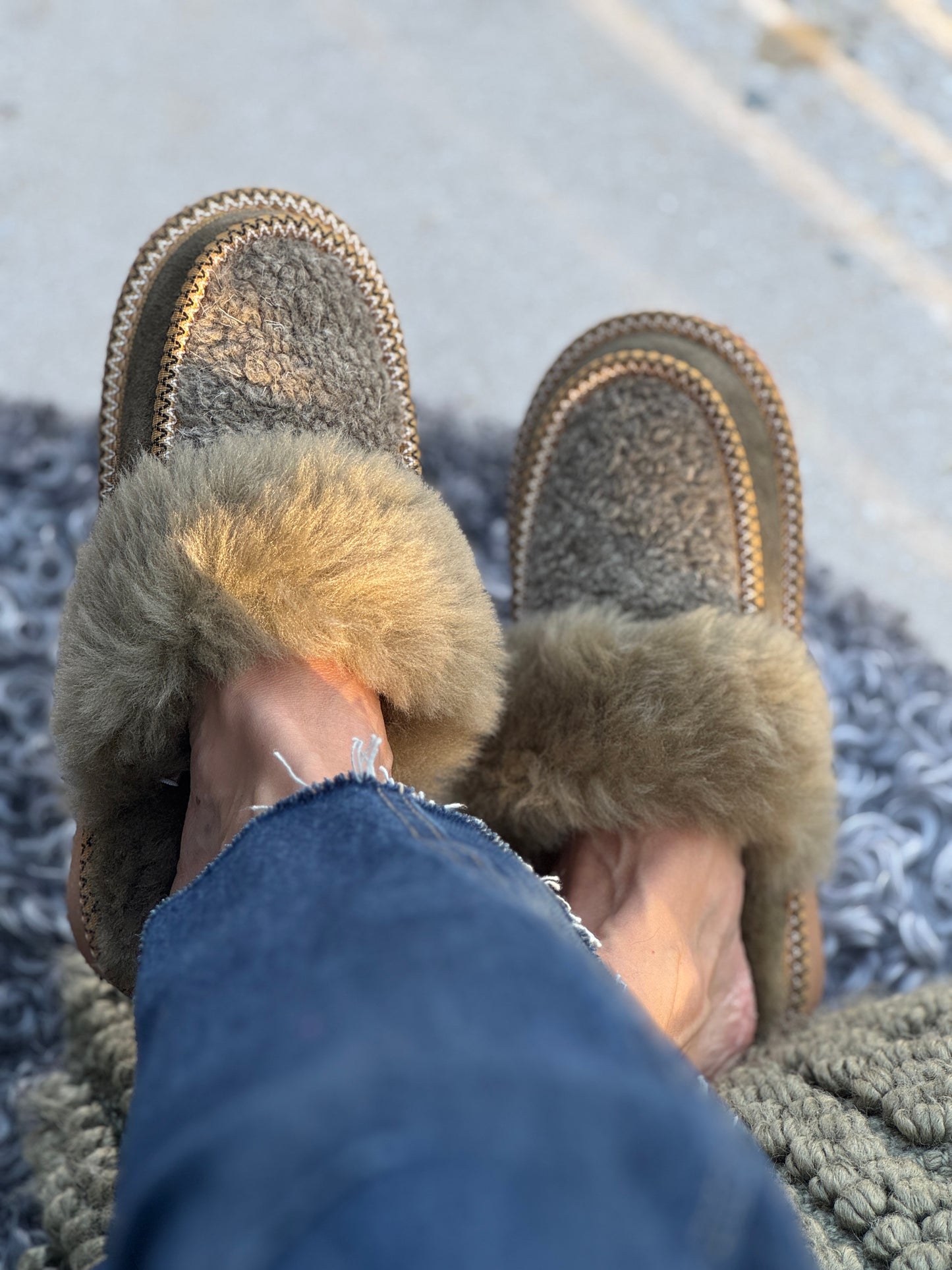 Sheepskin Merino Wool Slippers Men and Women House Shoes Slip On Slippers handmade comfort for winter - BETTI RUNO