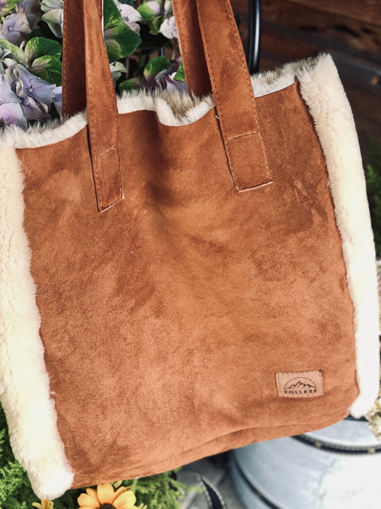 Nati Shoppers Bag – Handmade Sheepskin Tote, Market Bag, Eco-Friendly, Gift for Her