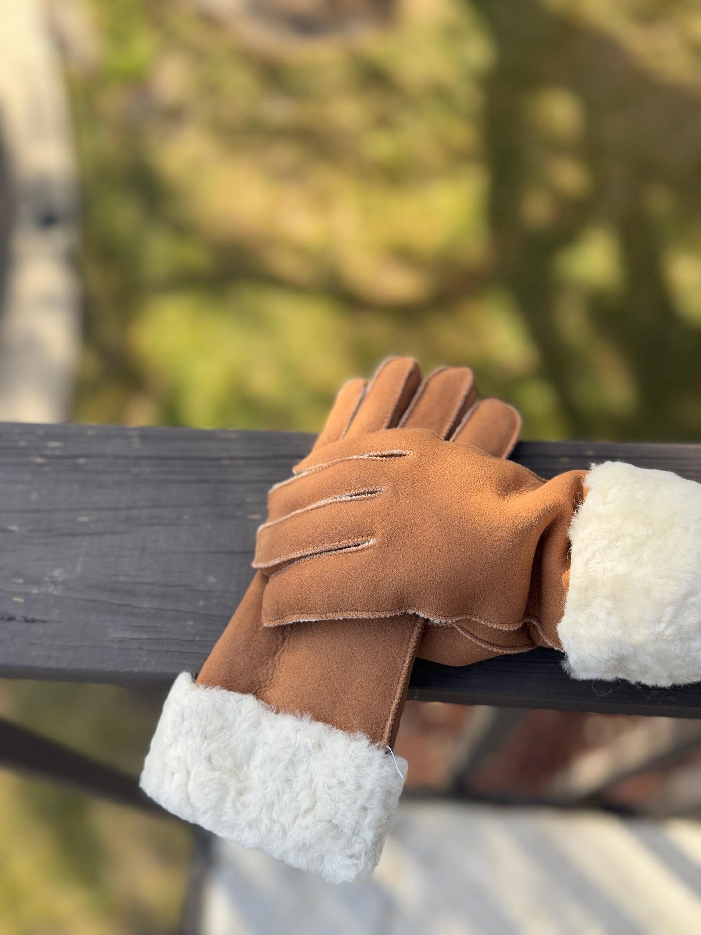 Women's Gloves Sheepskin Wool Light Brown Natural Beige Warm Gloves Handmade Sustainable