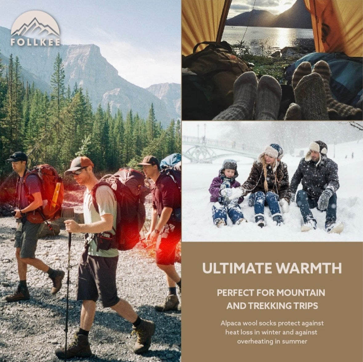 Follkee Alpaca Organic Wool Socks – Cozy, Fuzzy, Natural Socks | Perfect Gift Idea