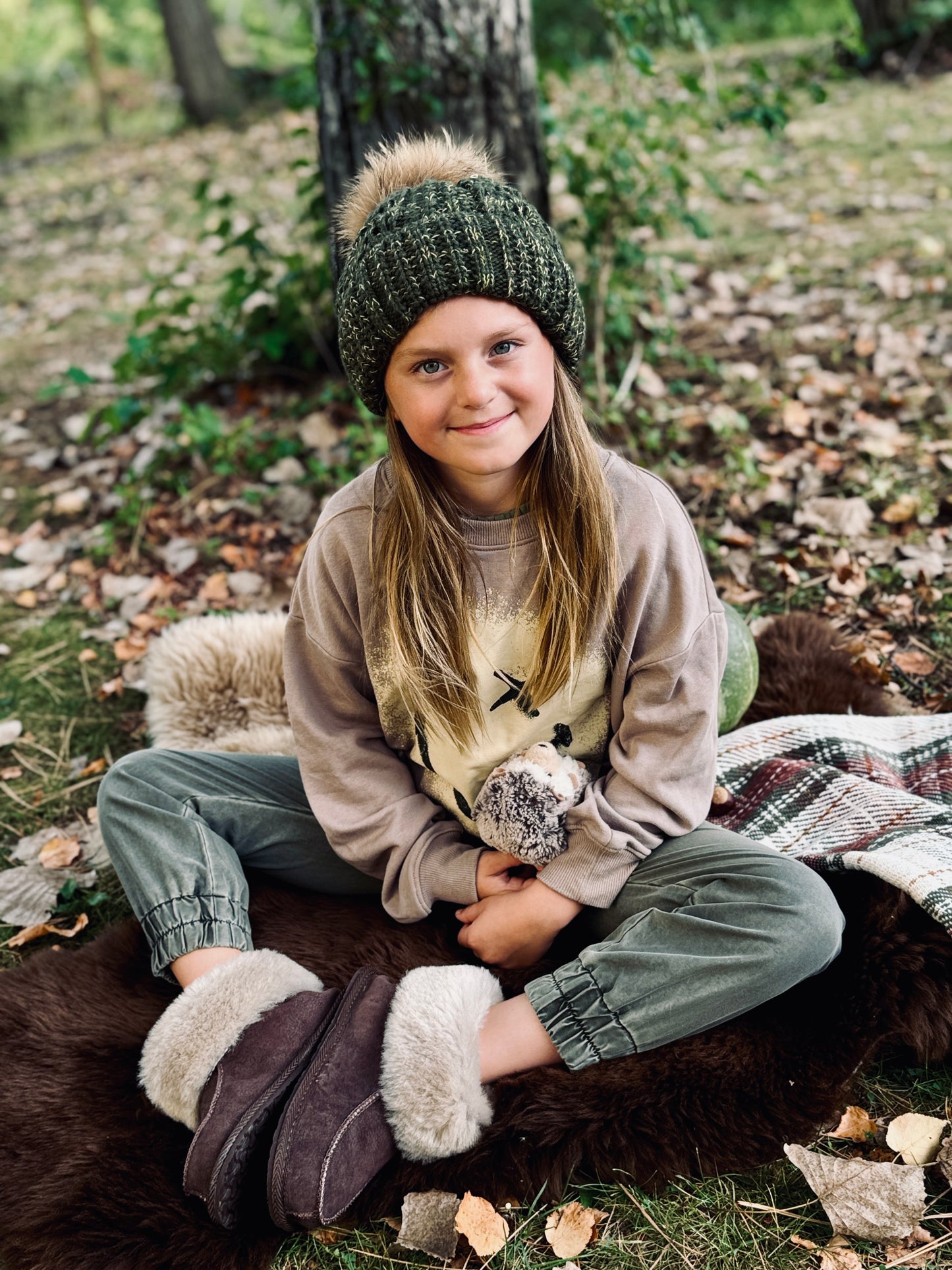 Follkee Kids Slippers Eskimo Brown Indoor | Outdoor Boots | Merino Wool