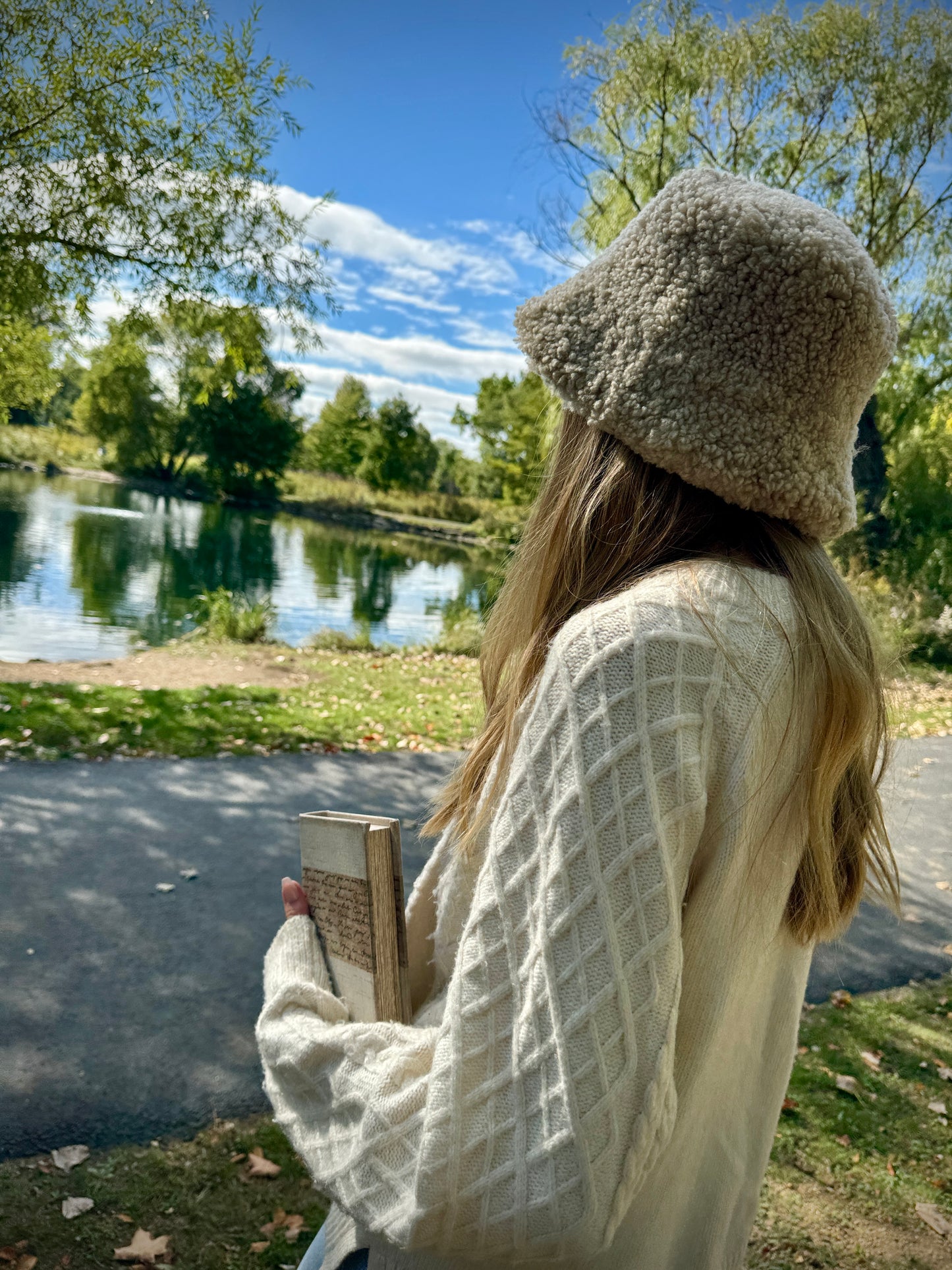 Trendy Wool Sheepskin Hat for Women – Cozy Winter Style, Natural Materials, Handmade Gift