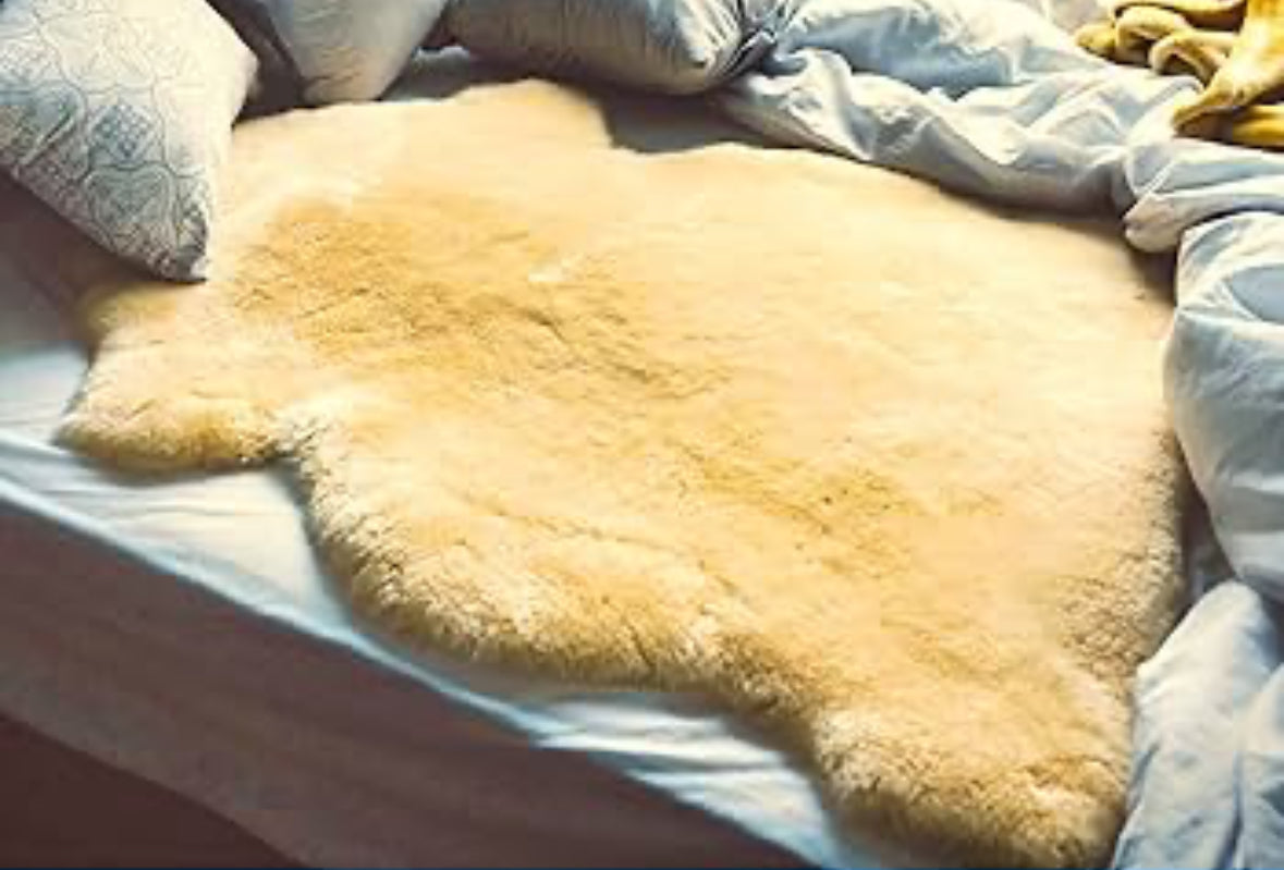 Nursery Sheepskin, Organic Relugan Sheepskin Mat – Natural, Hypoallergenic Short Wool
