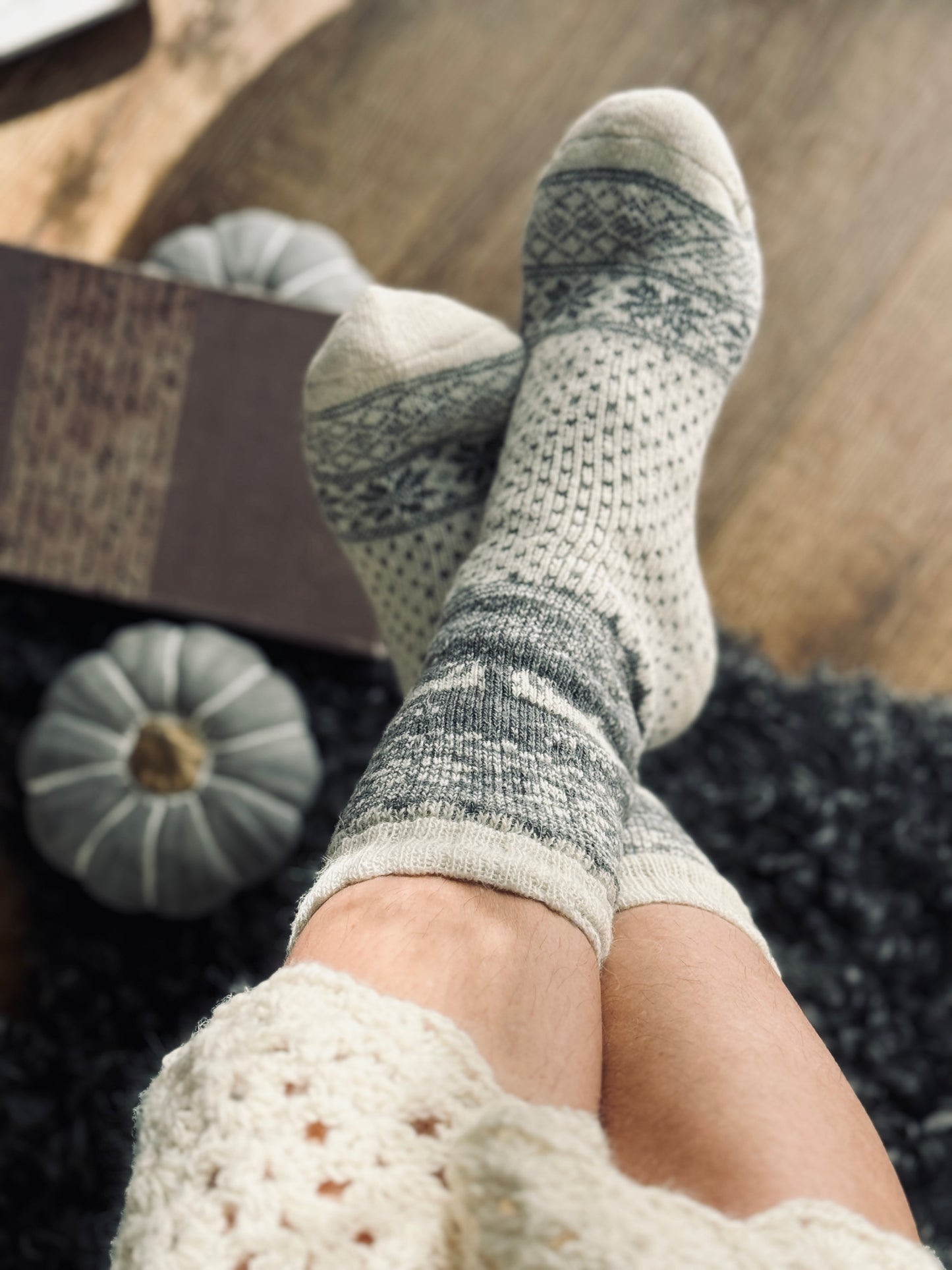 Follkee Alpaca Wool Socks SET Women's and Men's Perfect for Hiking, Trekking, Great Gift Idea
