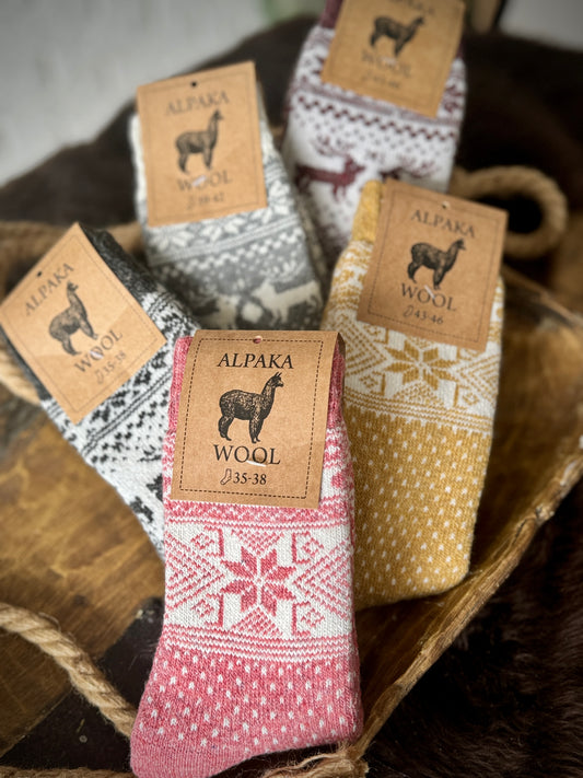 Follkee Alpaca Organic Wool Socks – Cozy, Fuzzy, Natural Socks | Perfect Gift Idea