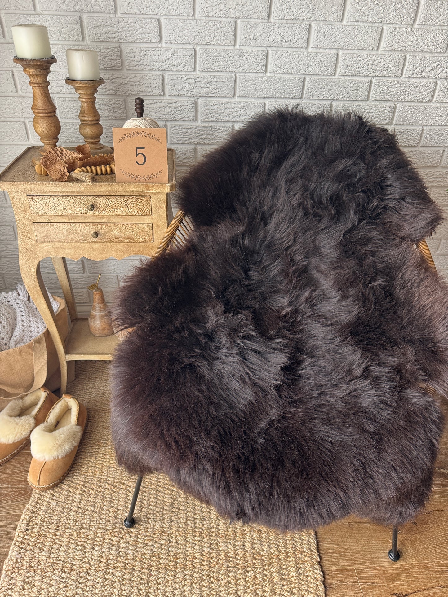 One‑of‑a‑Kind Genuine Sheepskin Rug | Natural, Eco‑Frendly, Handmade Sheepskin throw IMP2