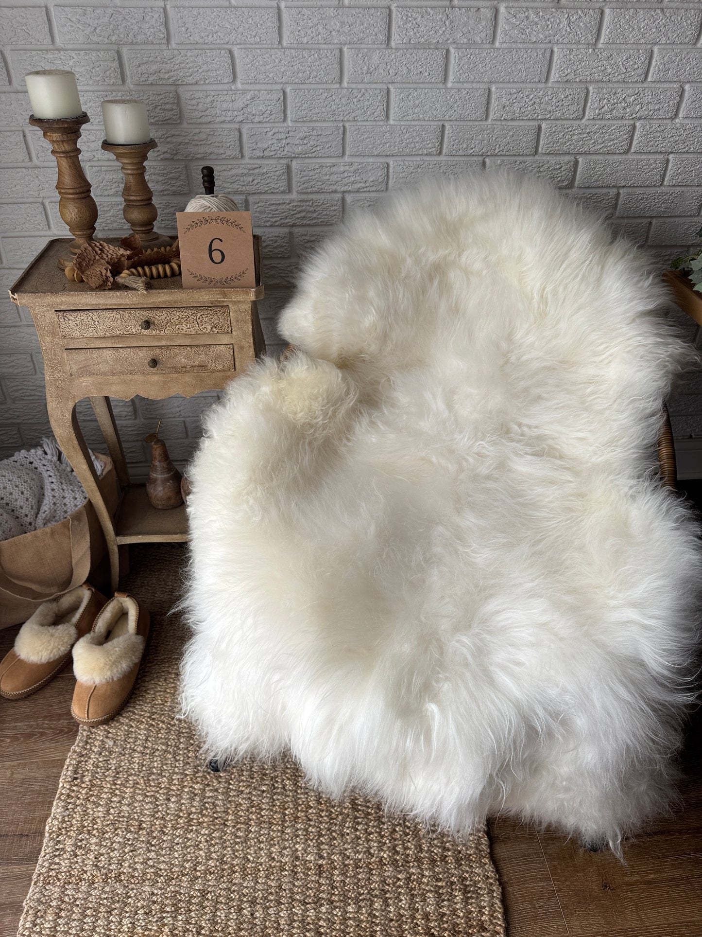One‑of‑a‑Kind Genuine Sheepskin Rug | Natural, Eco‑Frendly, Handmade Sheepskin throw IMP2