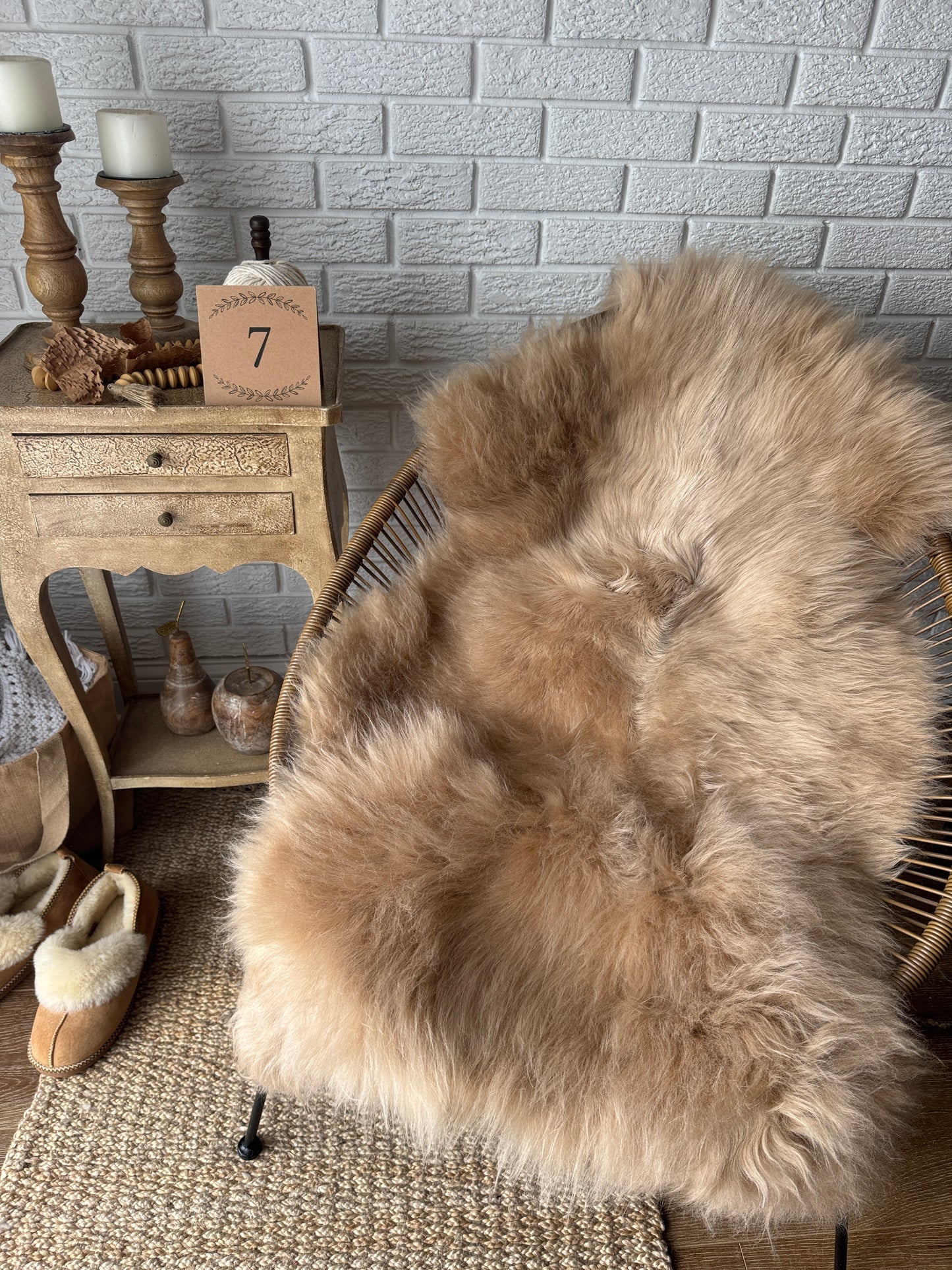 One‑of‑a‑Kind Genuine Sheepskin Rug | Natural, Eco‑Frendly, Handmade Sheepskin throw IMP2