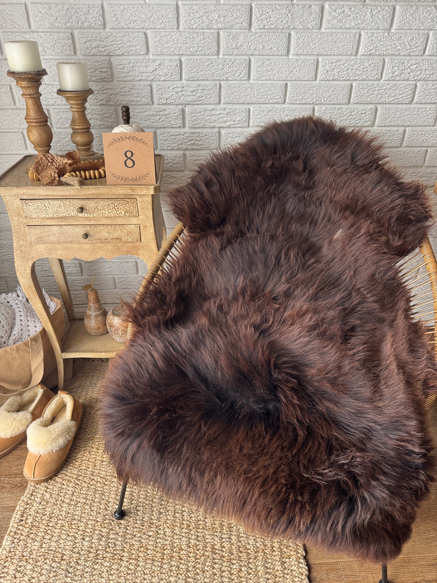 One‑of‑a‑Kind Genuine Sheepskin Rug | Natural, Eco‑Frendly, Handmade Sheepskin throw IMP2