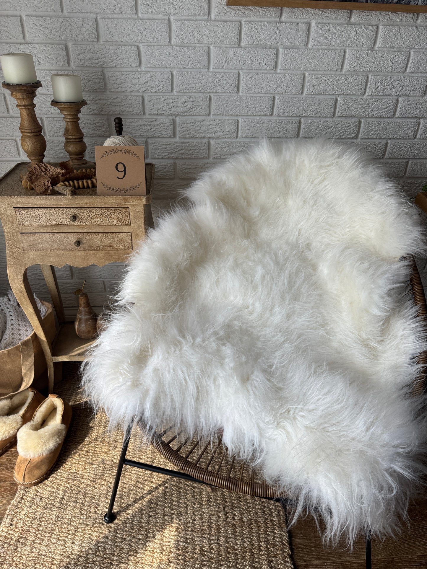 One‑of‑a‑Kind Genuine Sheepskin Rug | Natural, Eco‑Frendly, Handmade Sheepskin throw IMP2