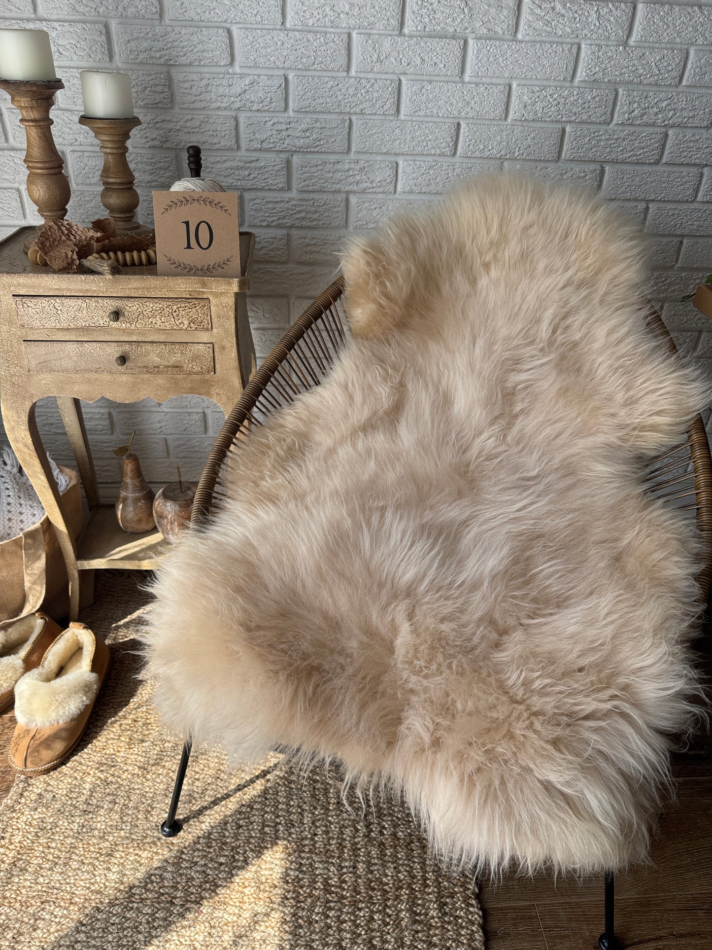 One‑of‑a‑Kind Genuine Sheepskin Rug | Natural, Eco‑Frendly, Handmade Sheepskin throw IMP2