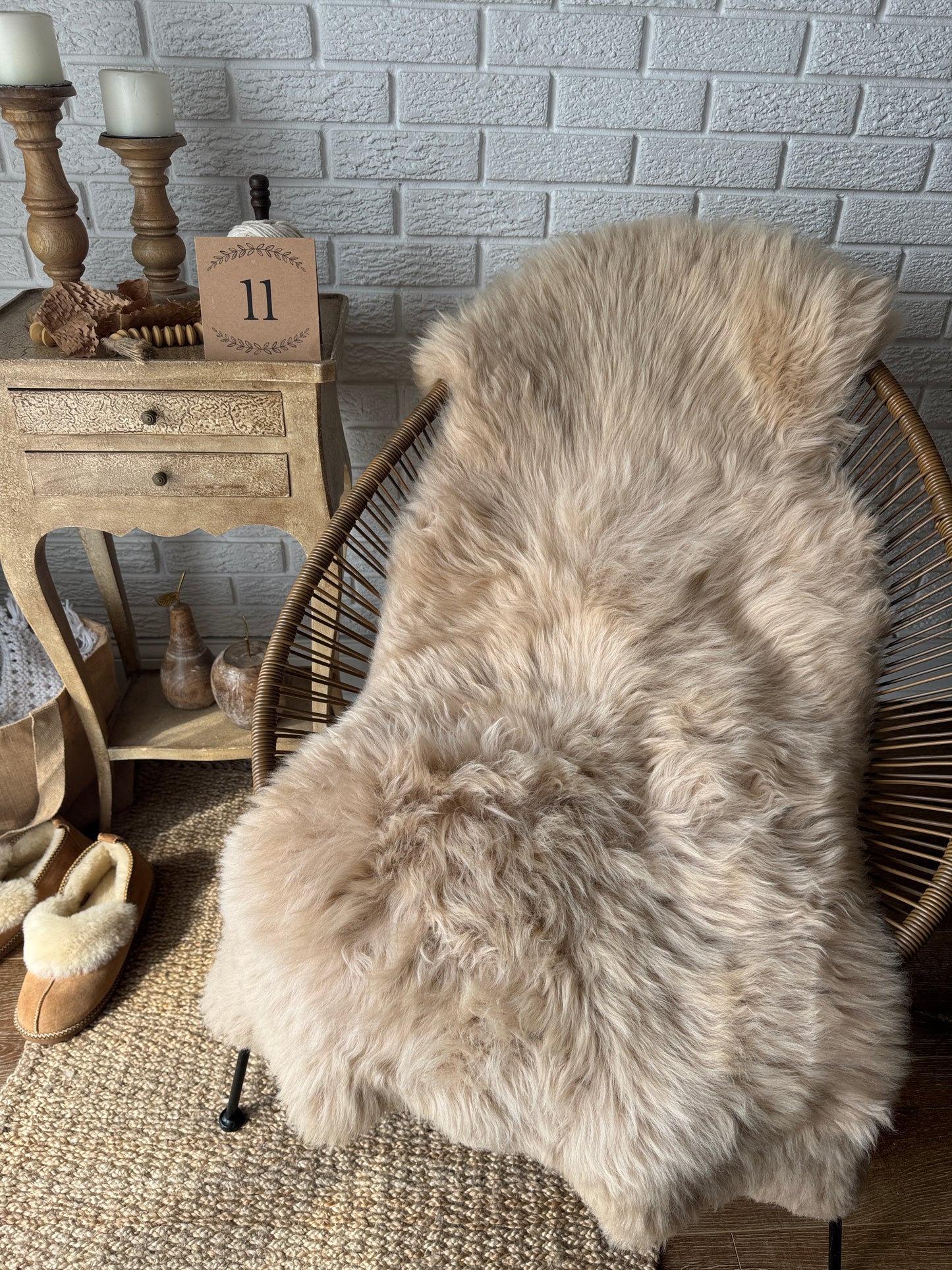 One‑of‑a‑Kind Genuine Sheepskin Rug | Natural, Eco‑Frendly, Handmade Sheepskin throw IMP2