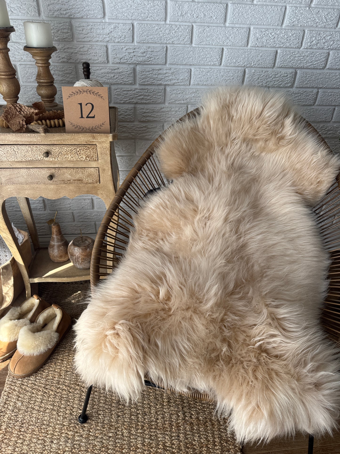 One‑of‑a‑Kind Genuine Sheepskin Rug | Natural, Eco‑Frendly, Handmade Sheepskin throw IMP2