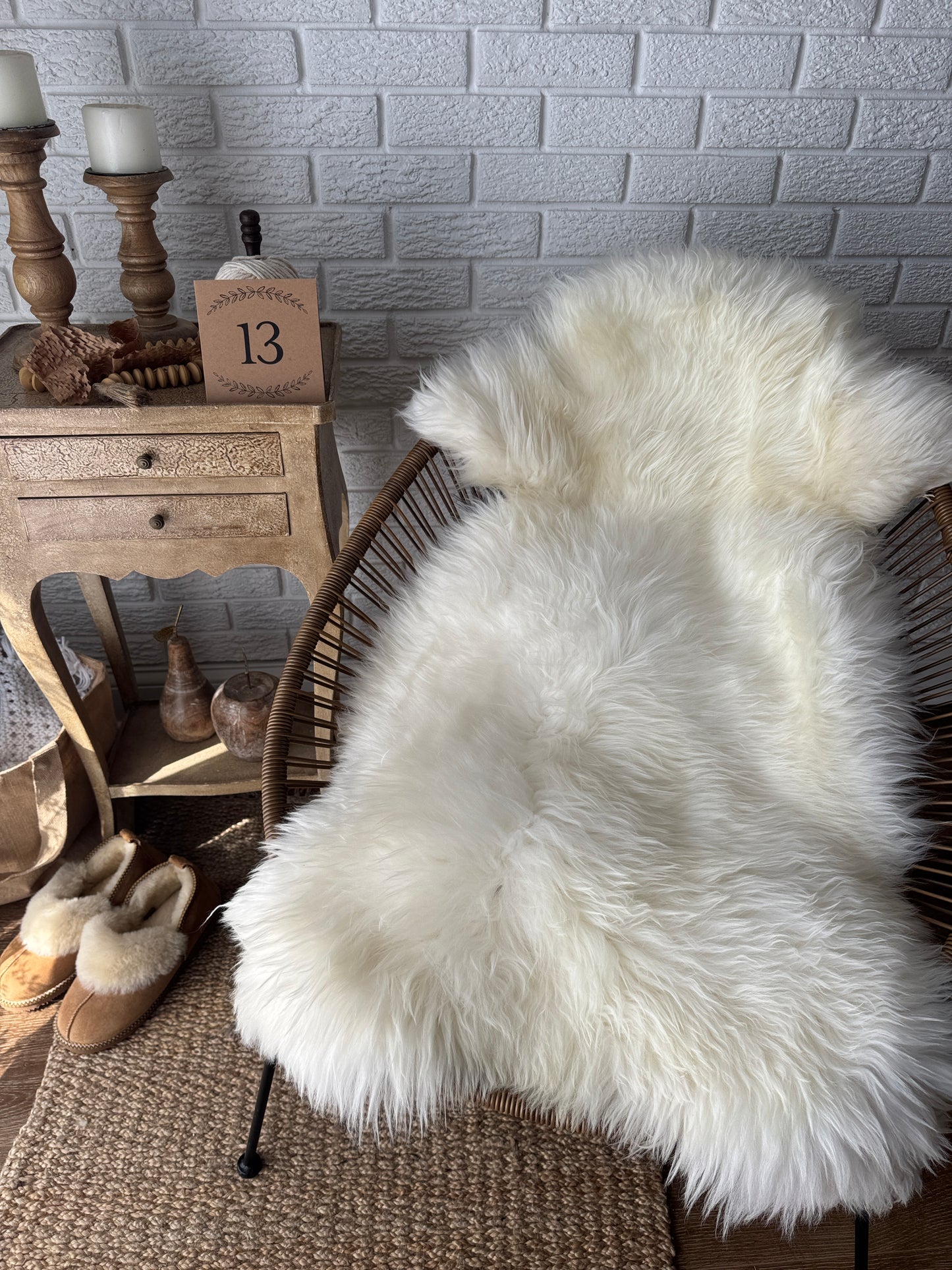 One‑of‑a‑Kind Genuine Sheepskin Rug | Natural, Eco‑Frendly, Handmade Sheepskin throw IMP2