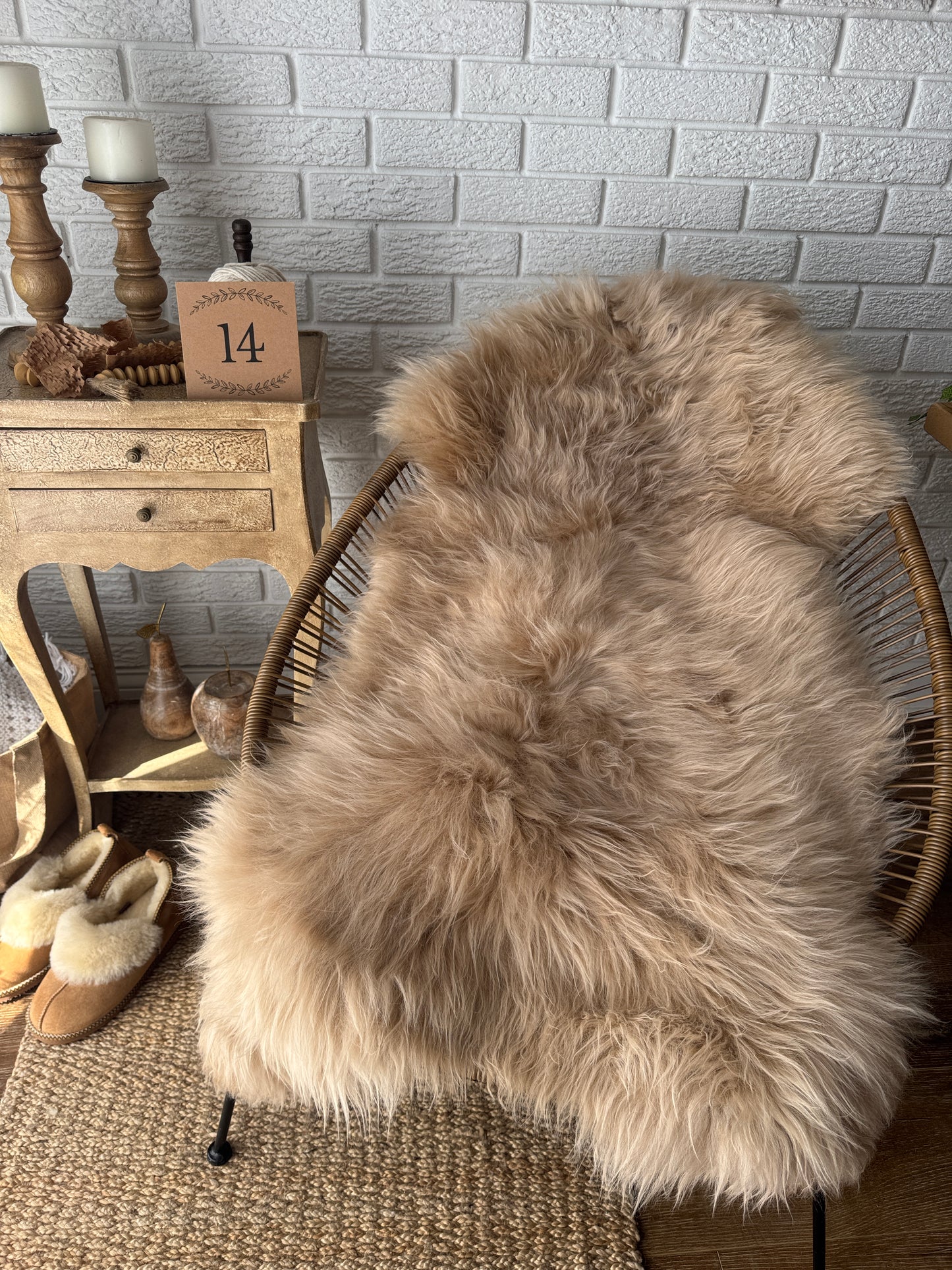 One‑of‑a‑Kind Genuine Sheepskin Rug | Natural, Eco‑Frendly, Handmade Sheepskin throw IMP2