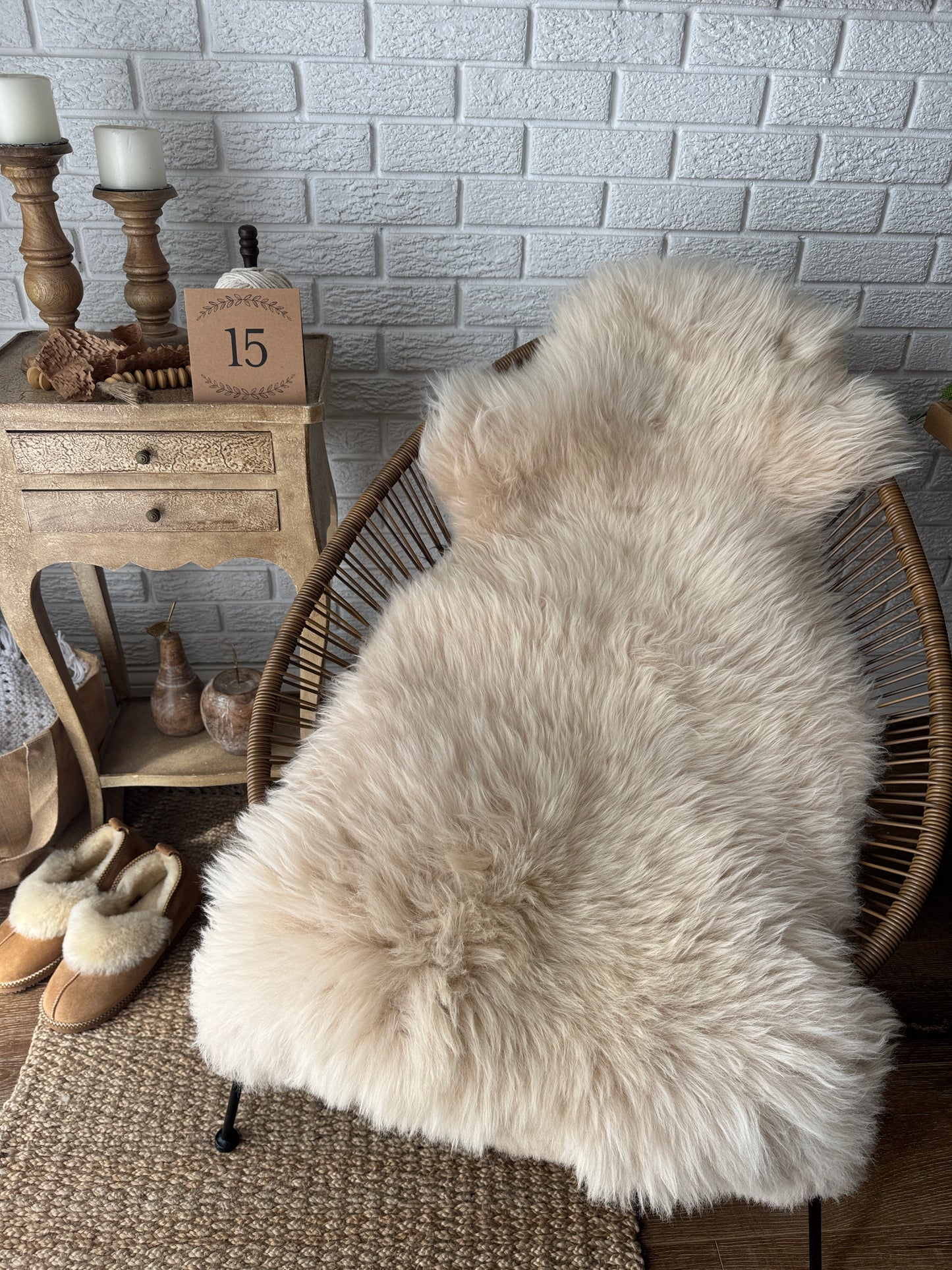 One‑of‑a‑Kind Genuine Sheepskin Rug | Natural, Eco‑Frendly, Handmade Sheepskin throw IMP2