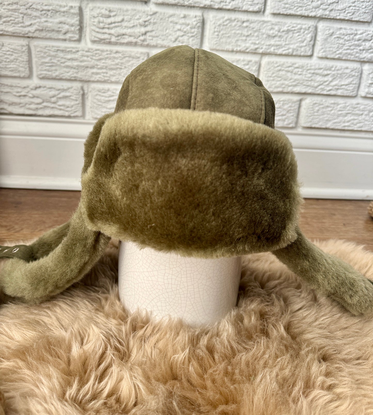 Pilot Aviator Bomber Hat Sheepskin Wool Lined Handcrafted Sustainable Trendy