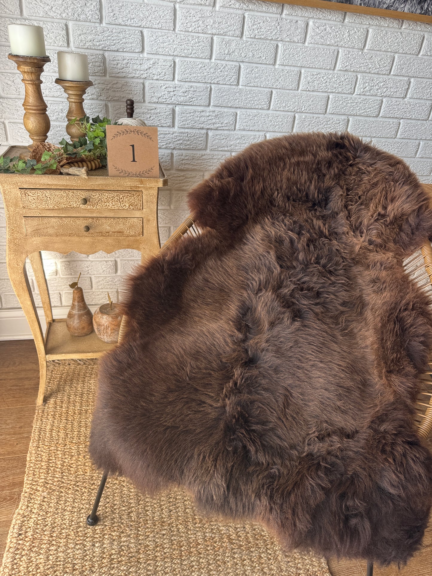 One‑of‑a‑Kind Genuine Sheepskin Rug | Natural, Eco‑Frendly, Handmade Sheepskin throw BSW2