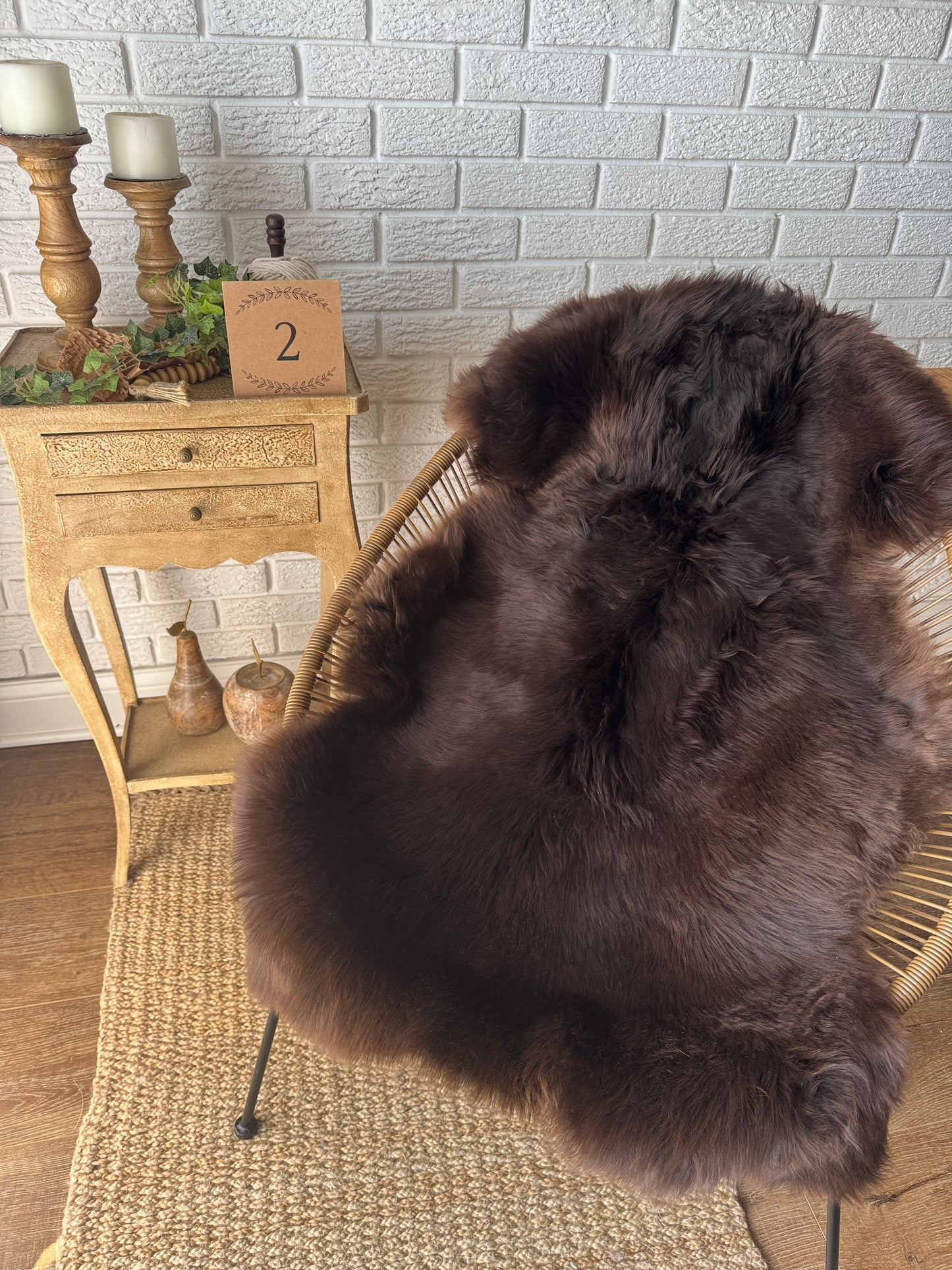 One‑of‑a‑Kind Genuine Sheepskin Rug | Natural, Eco‑Frendly, Handmade Sheepskin throw BSW2