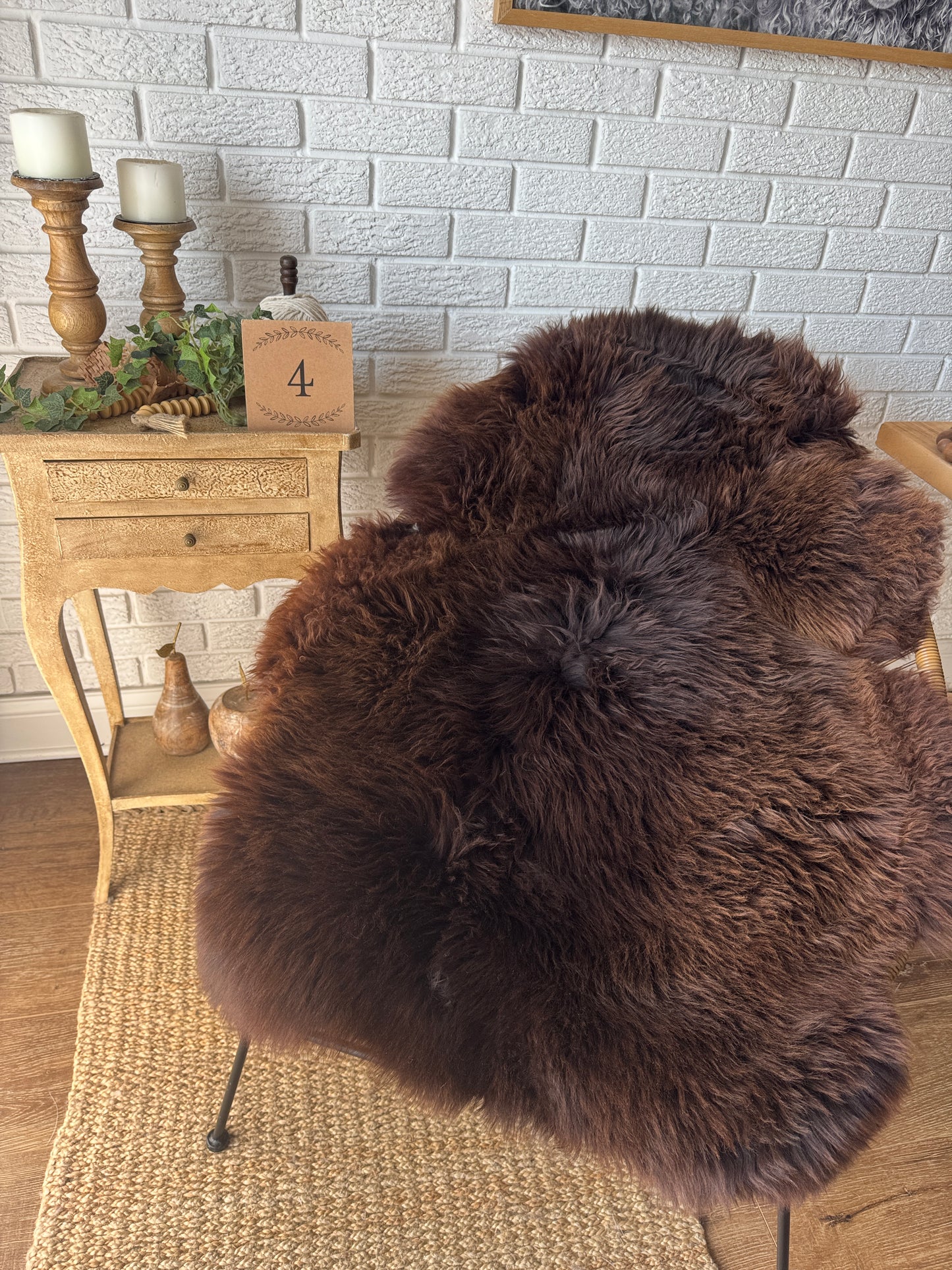 One‑of‑a‑Kind Genuine Sheepskin Rug | Natural, Eco‑Frendly, Handmade Sheepskin throw BSW2