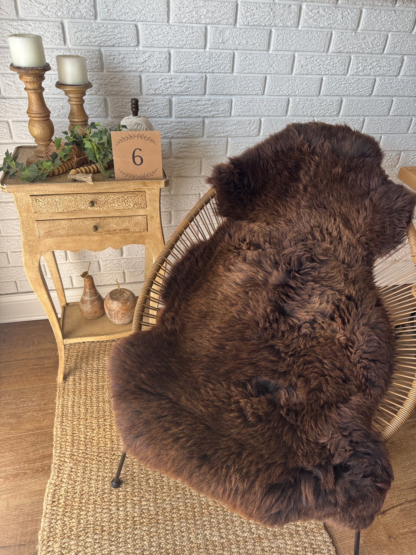 One‑of‑a‑Kind Genuine Sheepskin Rug | Natural, Eco‑Frendly, Handmade Sheepskin throw BSW2