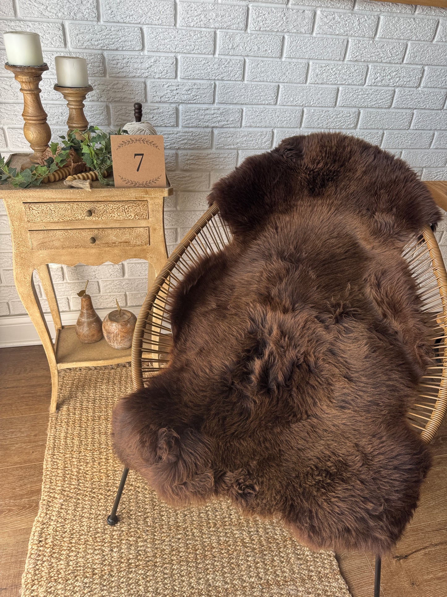 One‑of‑a‑Kind Genuine Sheepskin Rug | Natural, Eco‑Frendly, Handmade Sheepskin throw BSW2